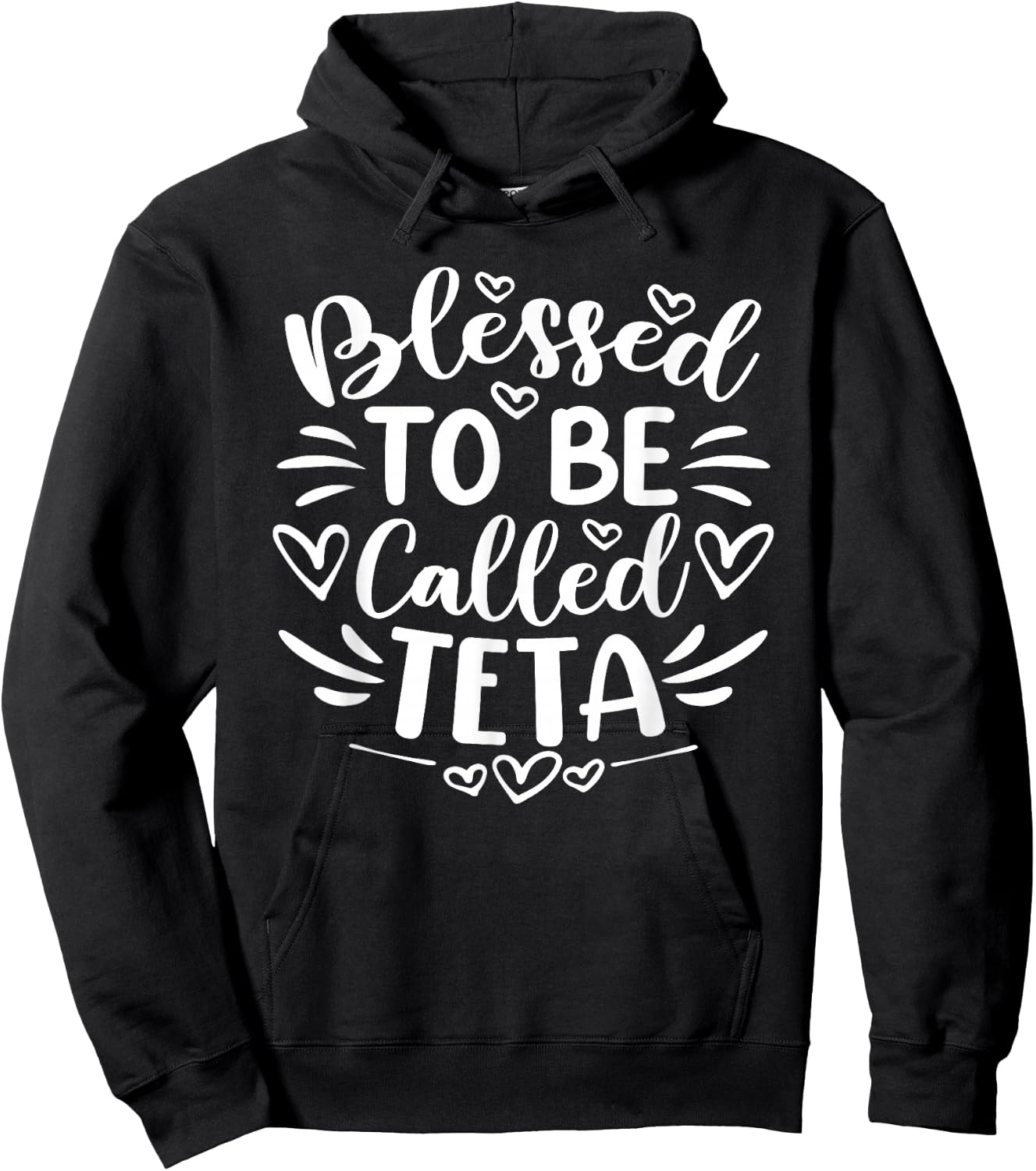 Blessed To Be Called Teta Funny Grandma Mother's Day Hoodie - Hoodie | Black