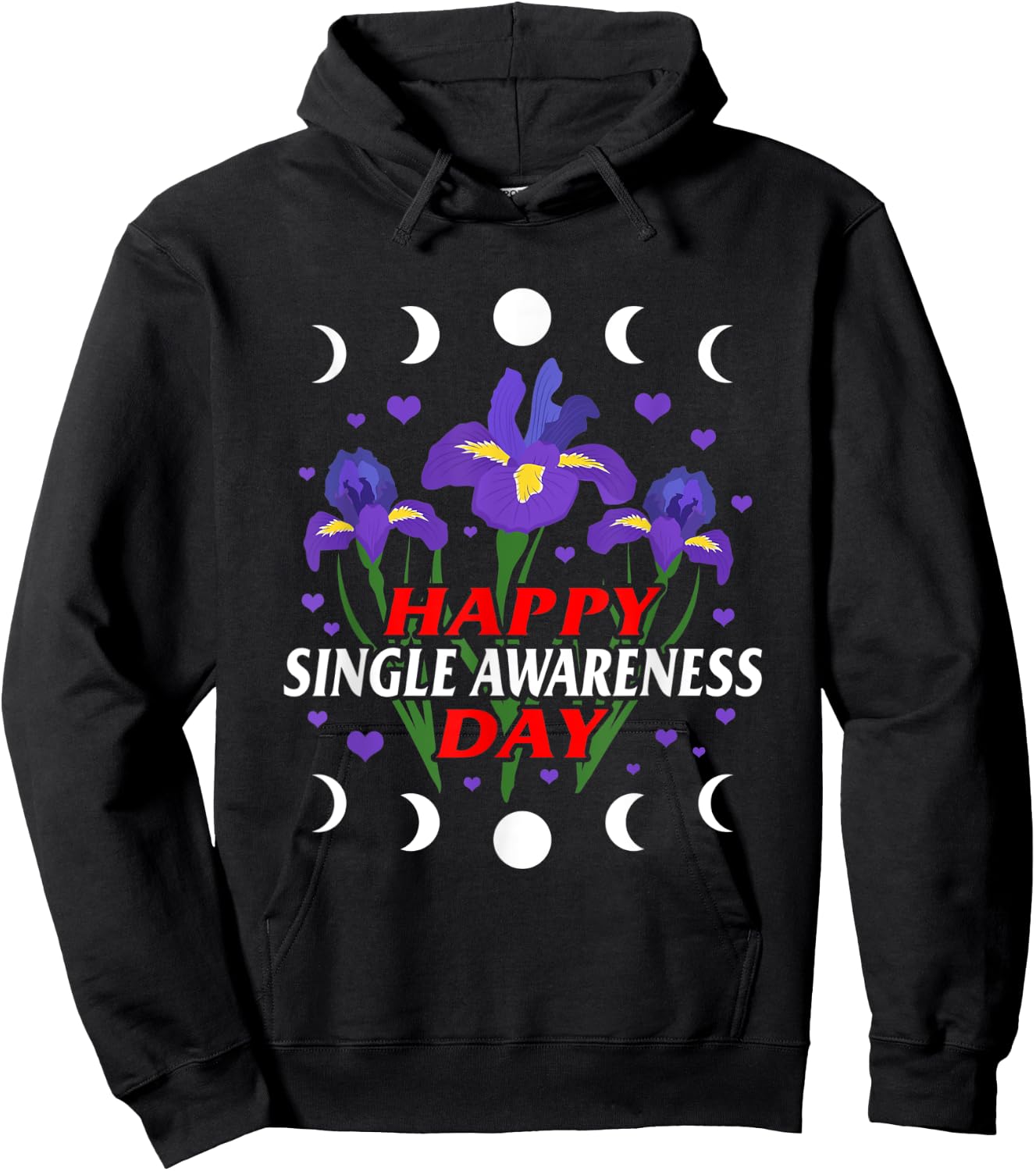 Anti Valentine Happy Singles Awareness Day Single AF Women Hoodie - Hoodie | Black