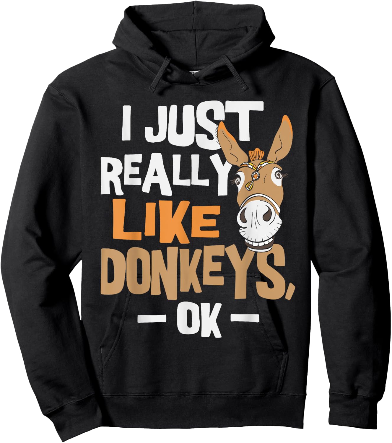 I Really Like Donkeys - Animal Lover Zookeeper Hoodie - Hoodie | Black