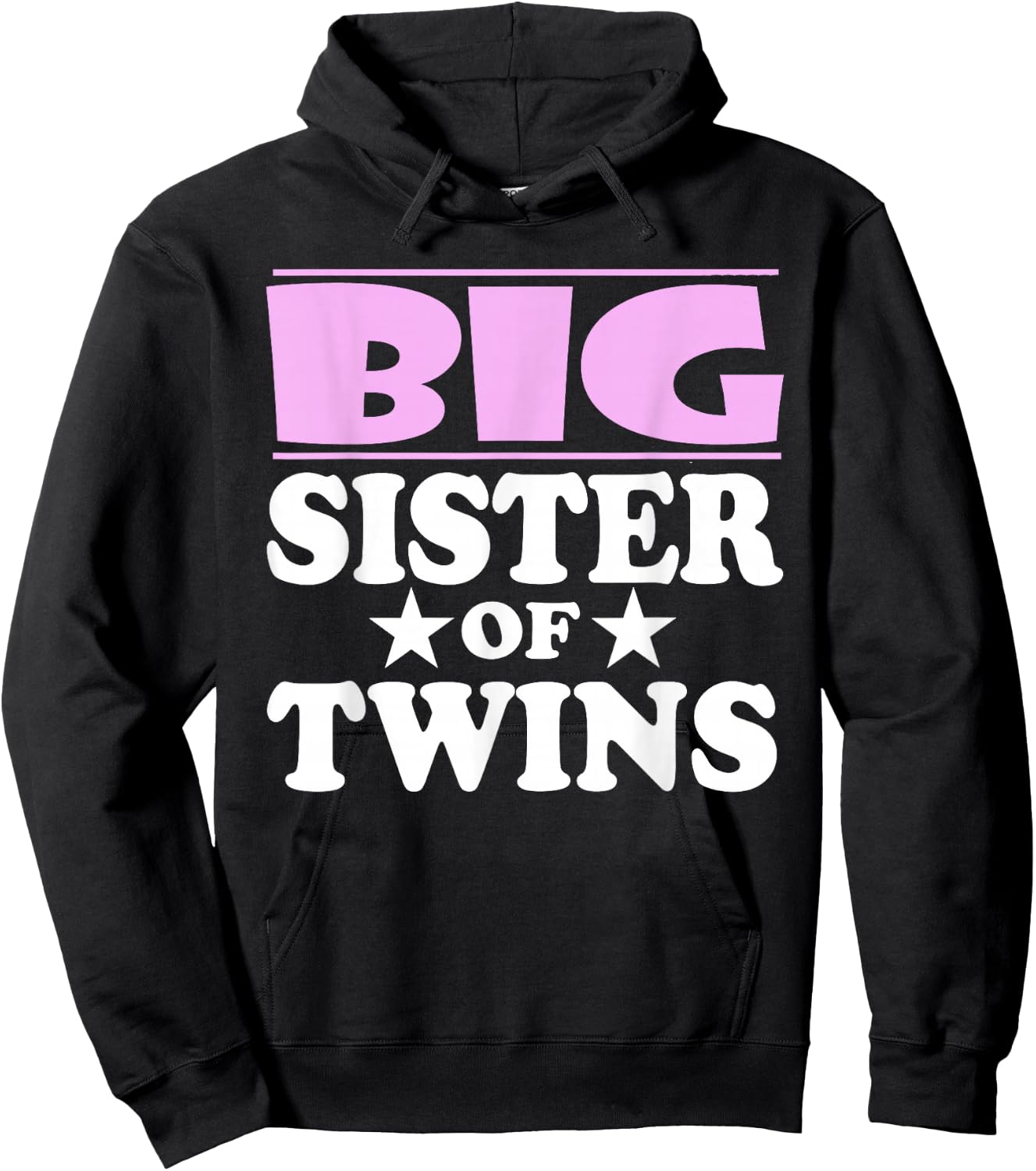 Big Sister of Twins Announcement Gift Hoodie - Hoodie | Black