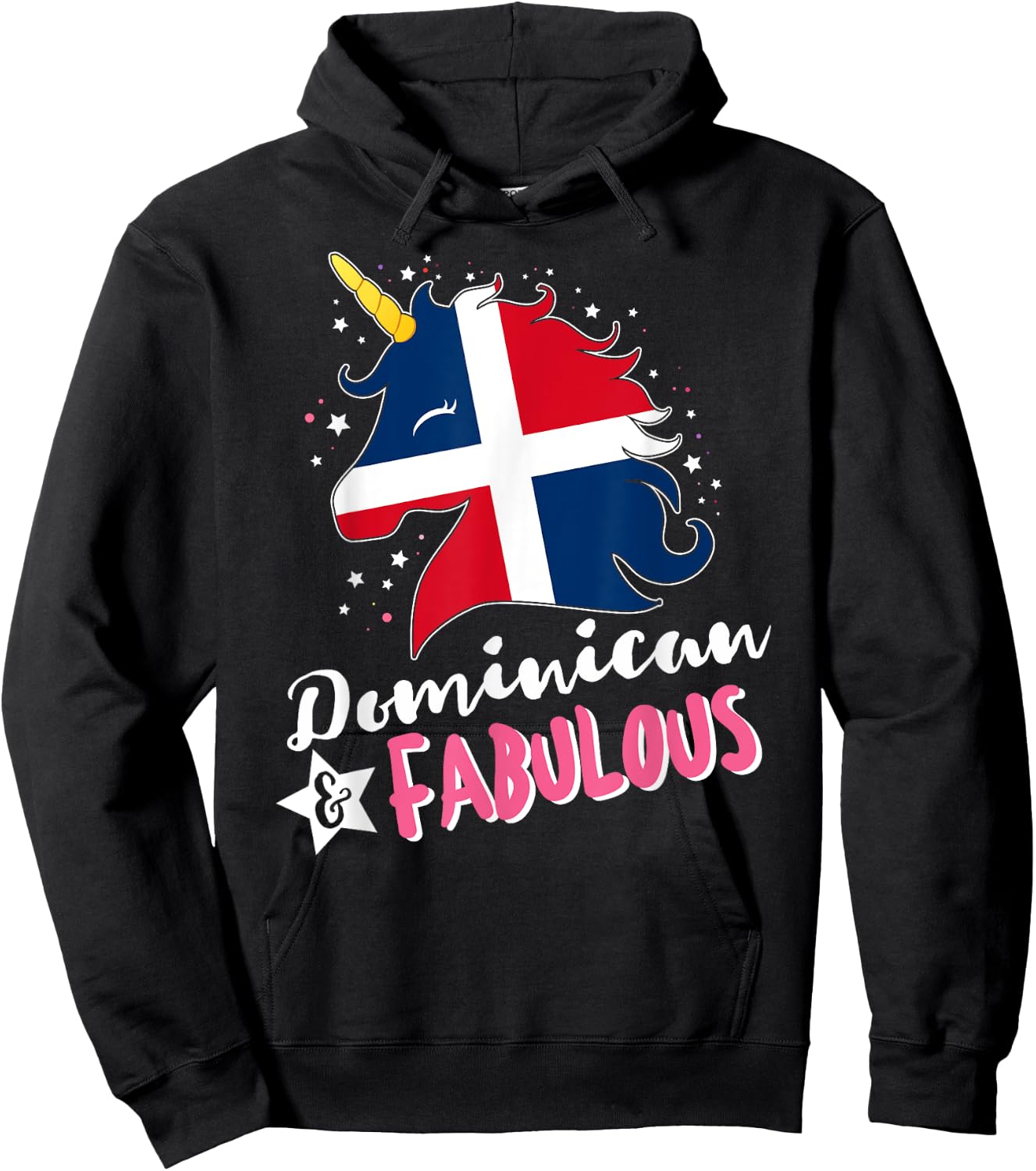 Dominican Unicorn Dominican Republic Flag Hoodie - Hoodie | Black