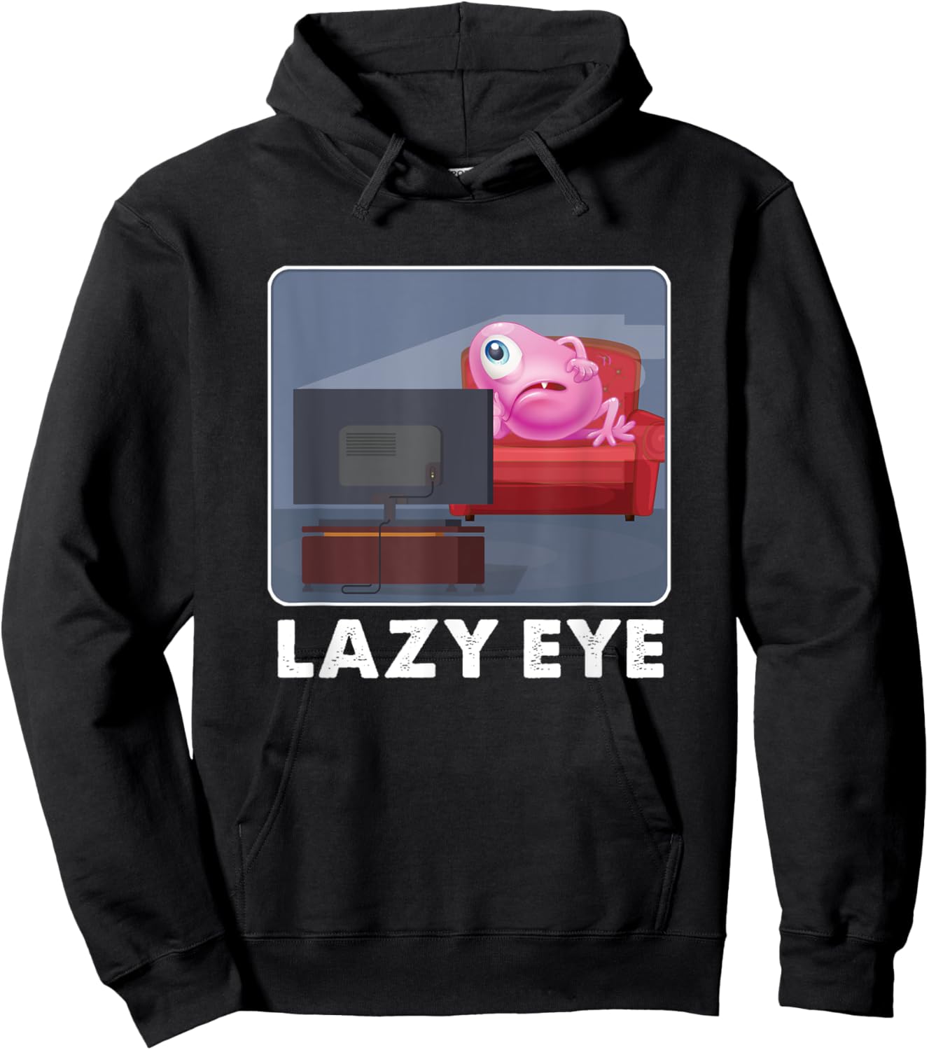 Lazy Eye Alien TV Recreation Gift Hoodie - Hoodie | Black