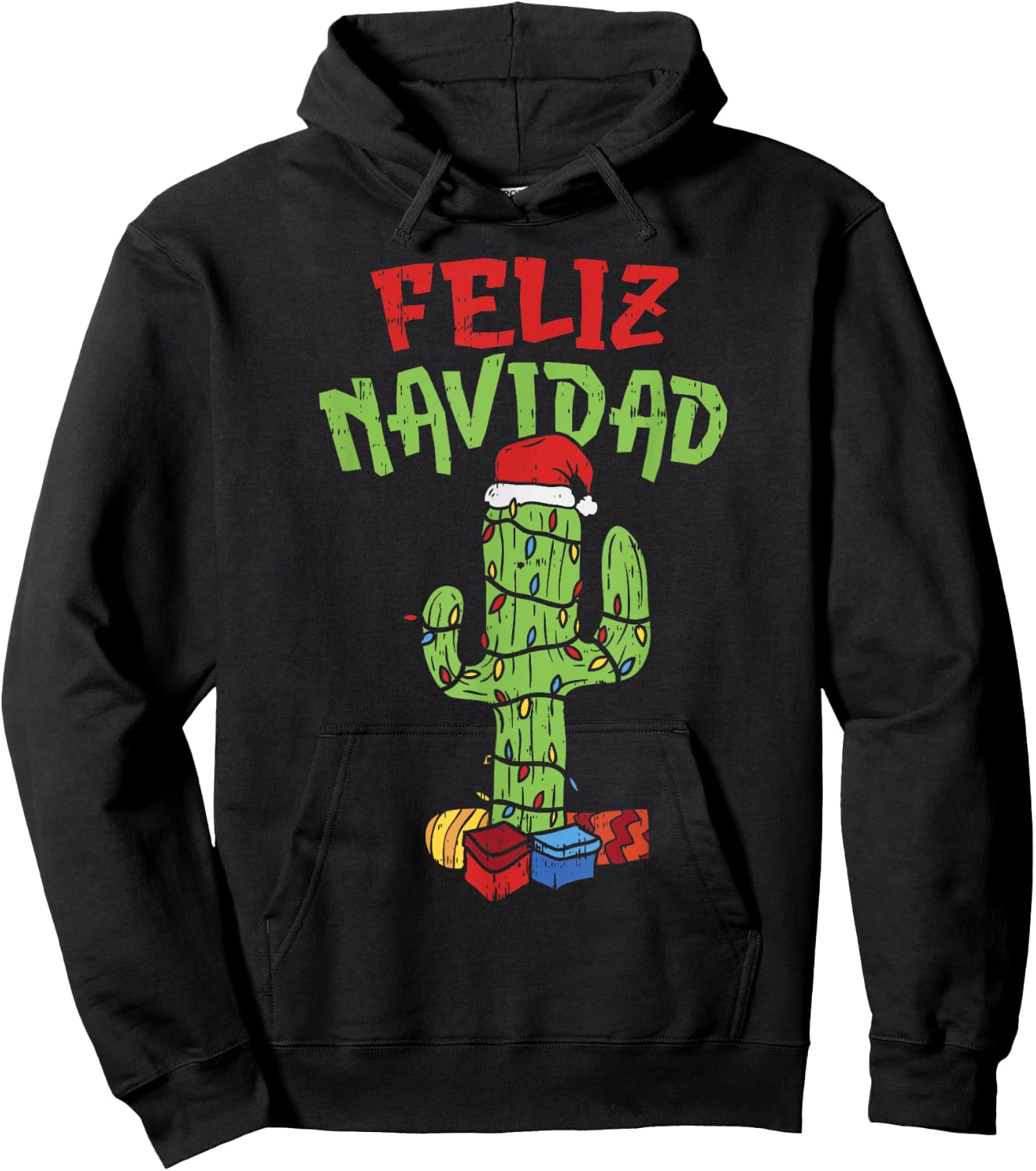 Feliz Navidad Shirt Mexican Christmas Cactus Xmas Gift Hoodie - Hoodie | Black