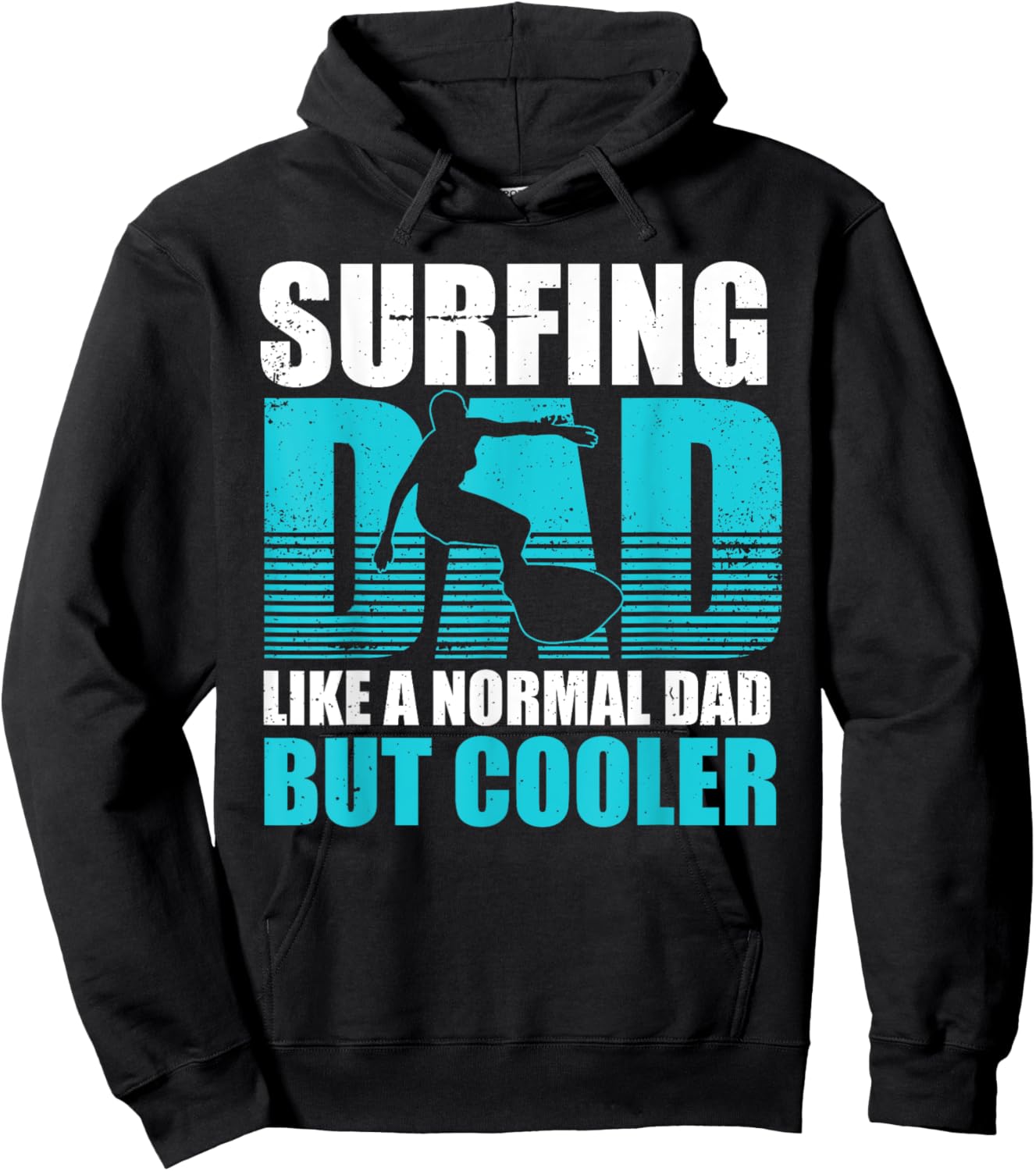 Surfing Dad Surfboard Summer Surfboarding Fathers Day Gift Men Hoodie - Hoodie | Black