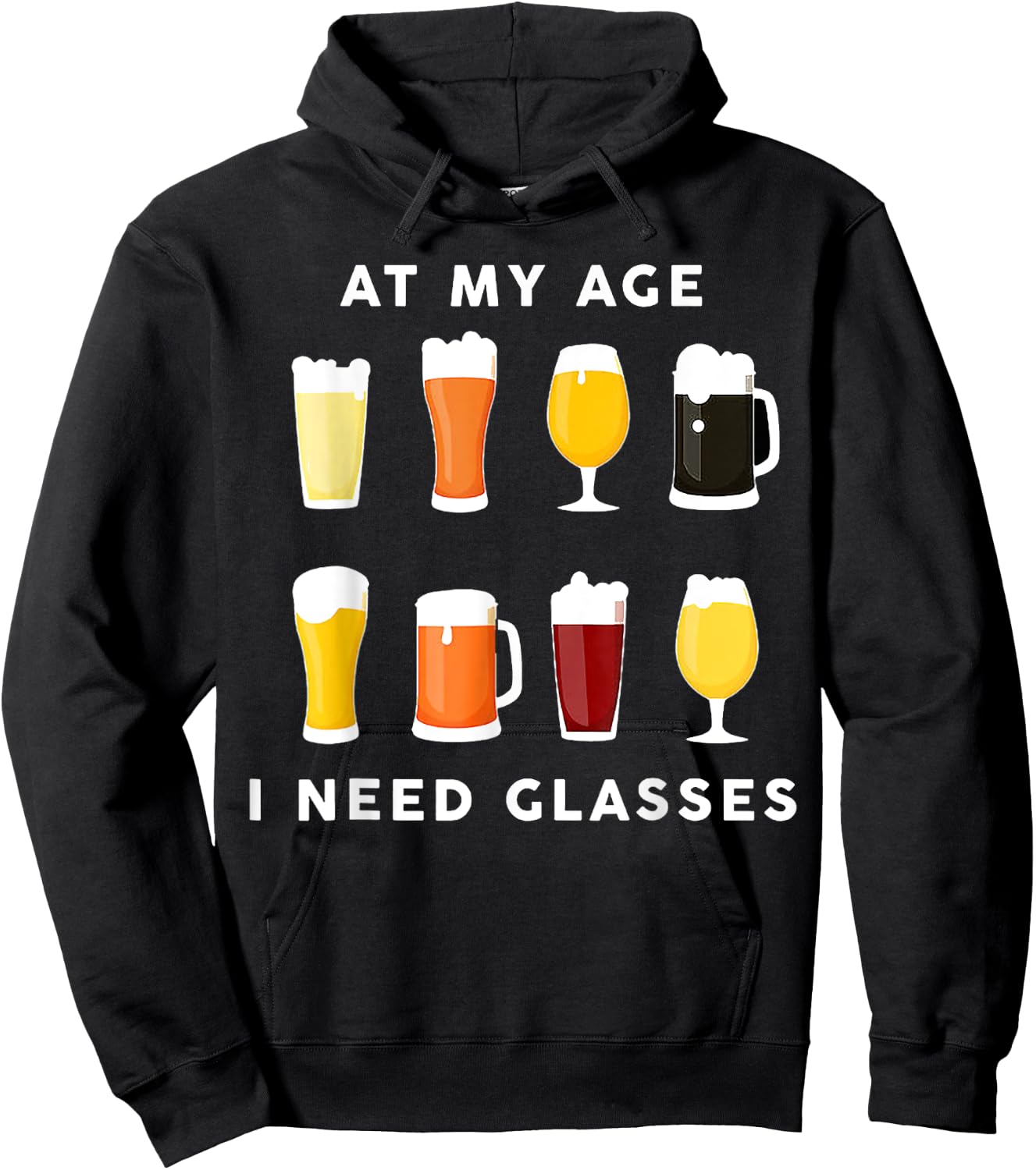 At My Age I Need Glasses Beer Stout Hoodie - Hoodie | Black
