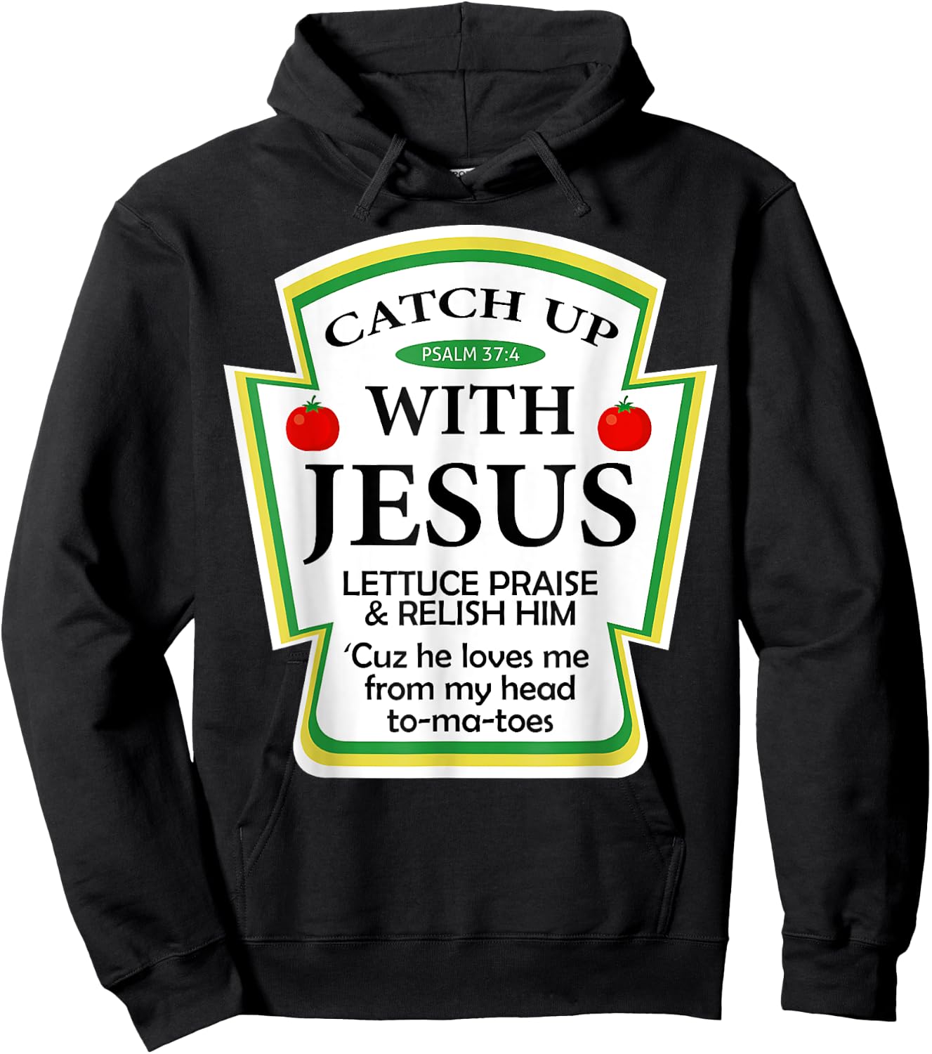 Catchup With Jesus Funny Christian Gift Hoodie - Hoodie | Black