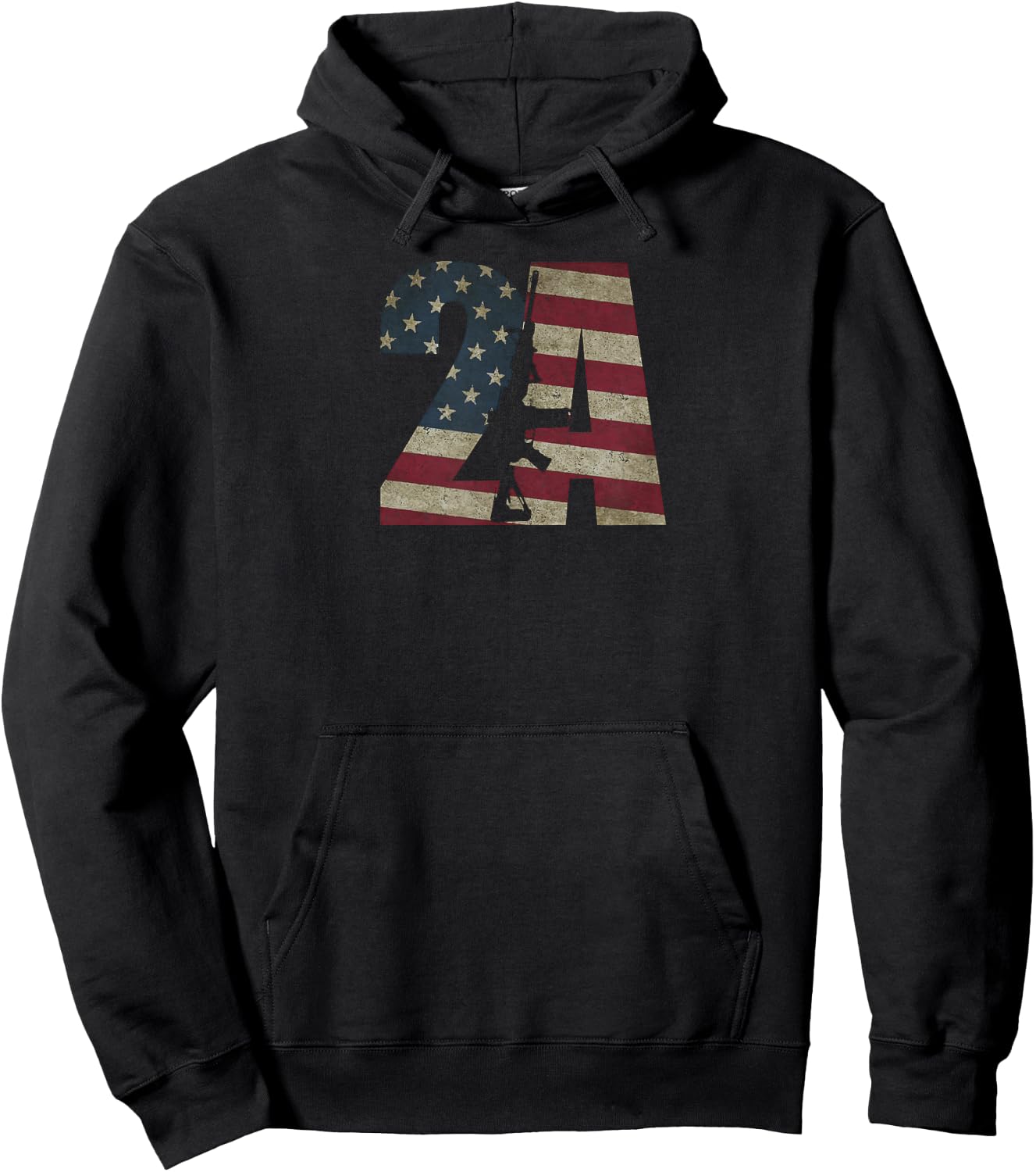 2nd Amendment Patriotic Gun Owner American Flag Rifle Hoodie - Hoodie | Black