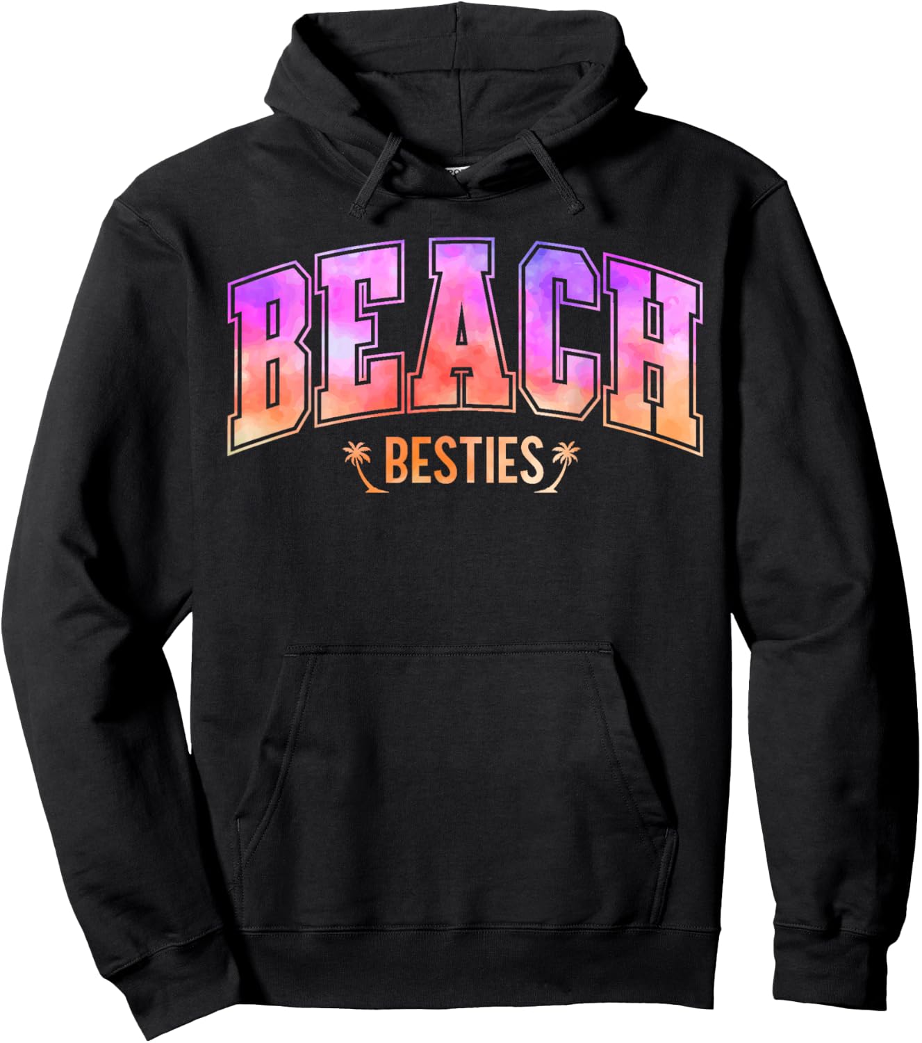 Best Friend Matching Beach Tie Dye Bestie Trip BFF Vacation Hoodie - Hoodie | Black