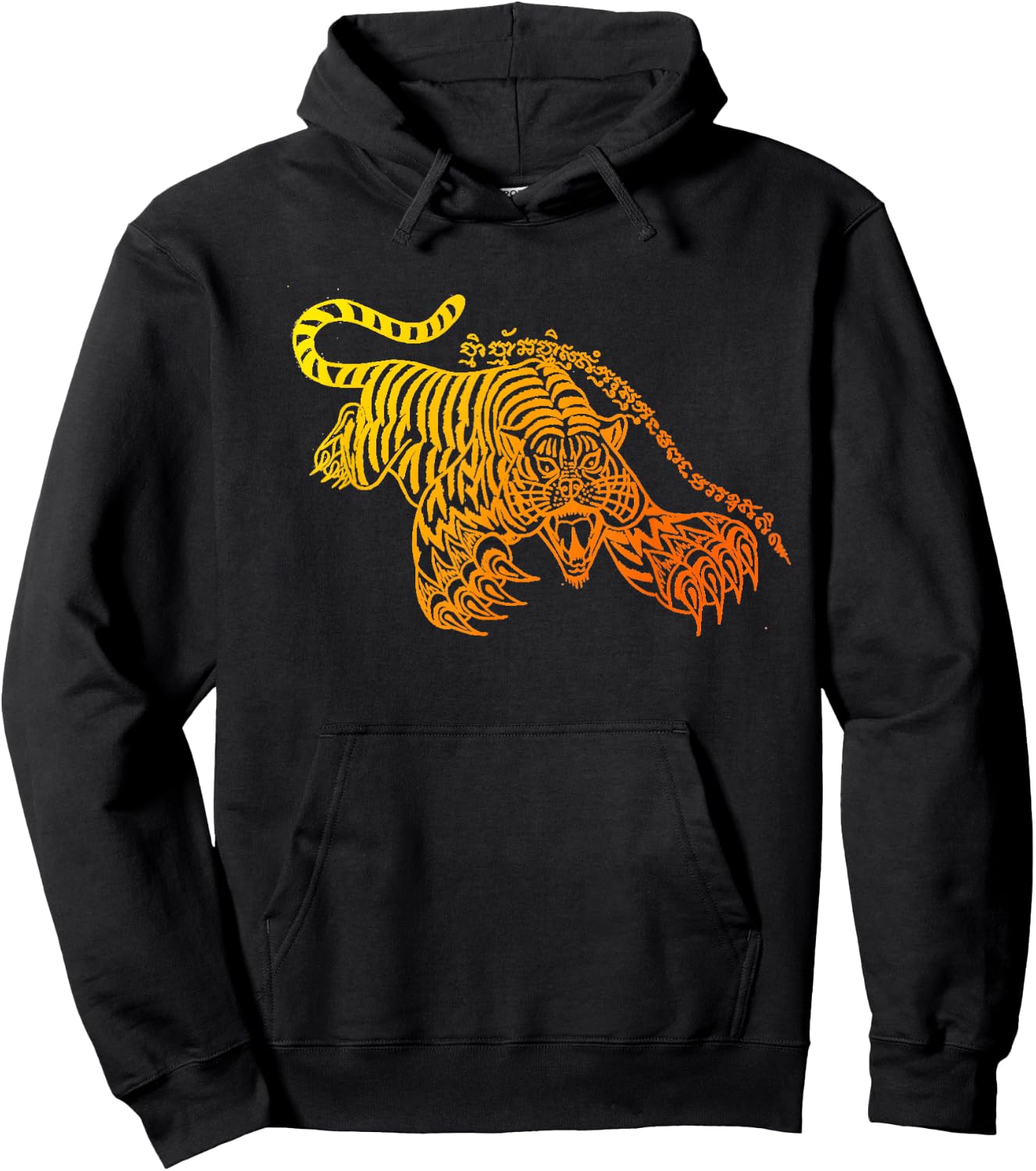 Sak Yant Muay Thai Tattoo Brave Tiger Kickboxing Thailand Hoodie - Hoodie | Black