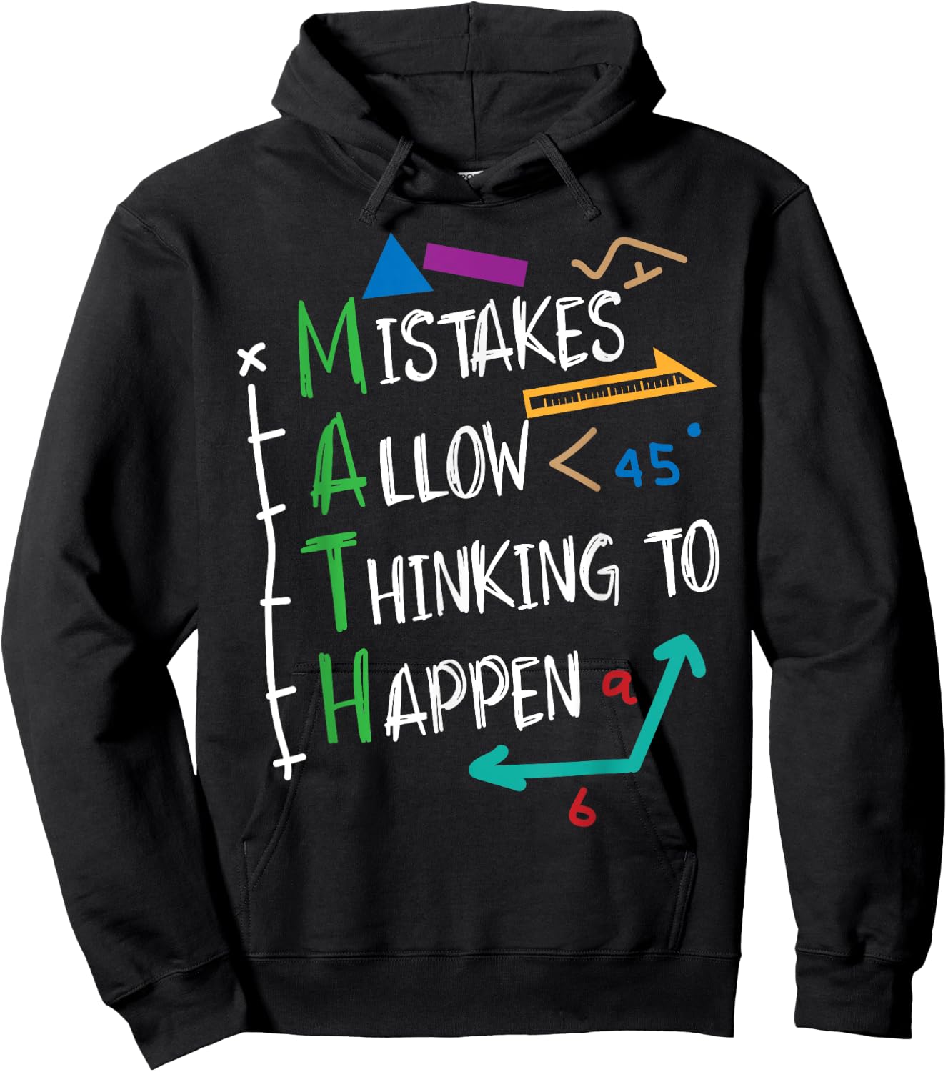 Mistakes Allow Thinking To Happen Math Teacher Student Men Women Girls Kids Hoodie - Hoodie | Black