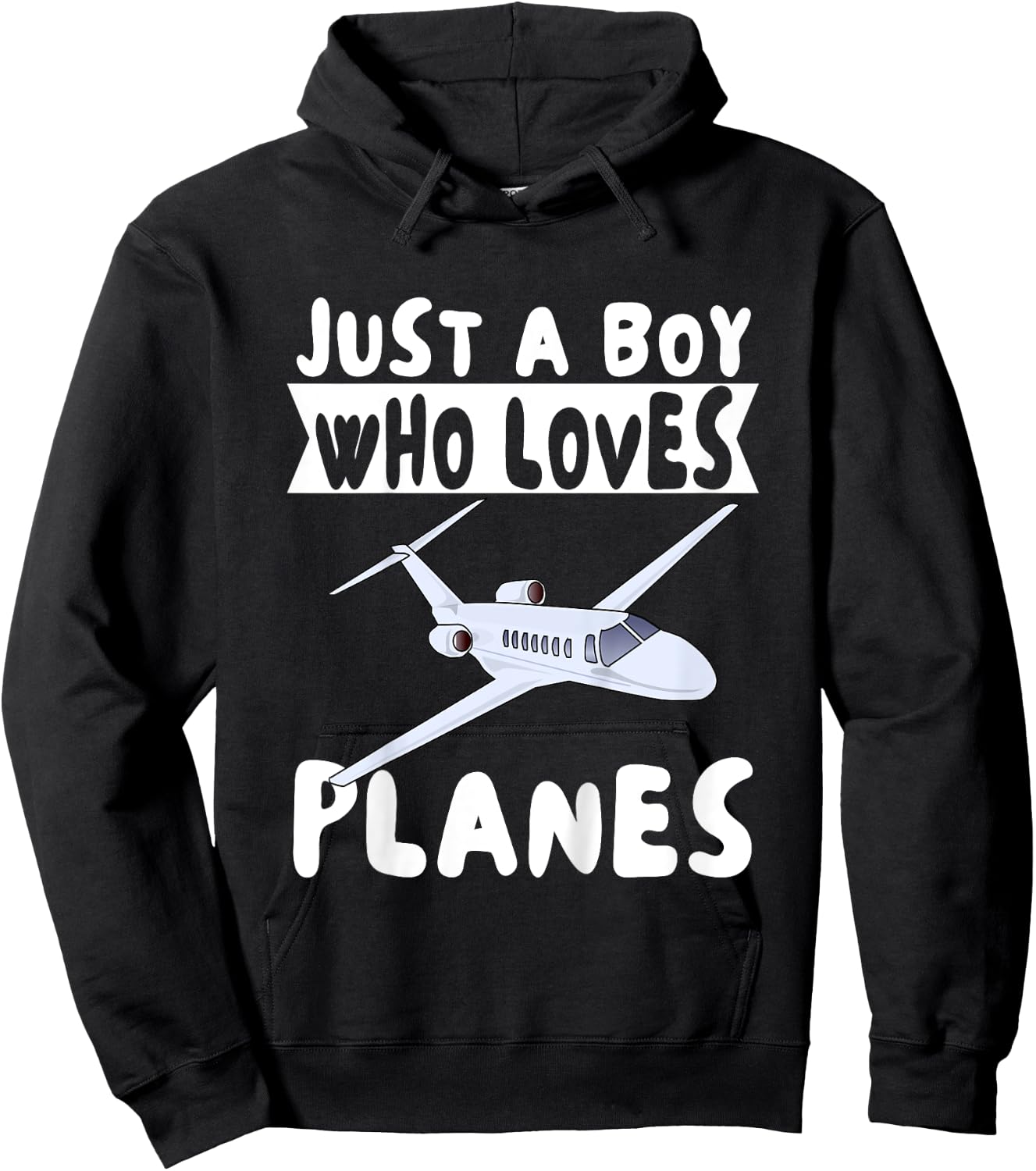 Kids Just A Boy Who Loves Planes Airplane Boys Toddler Kids Hoodie - Hoodie | Black
