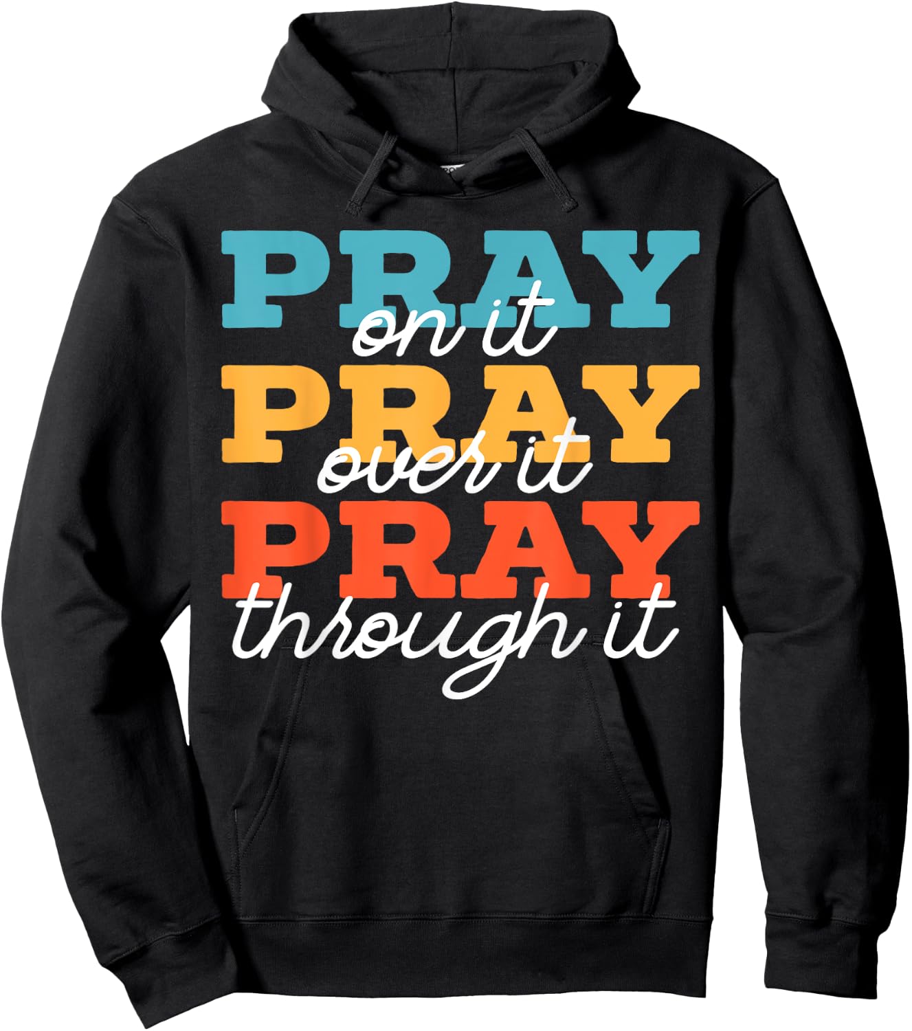 Religious Christian SteMi Apparel -Adults Black Modern Letter Print Hoodie - Hoodie | Black