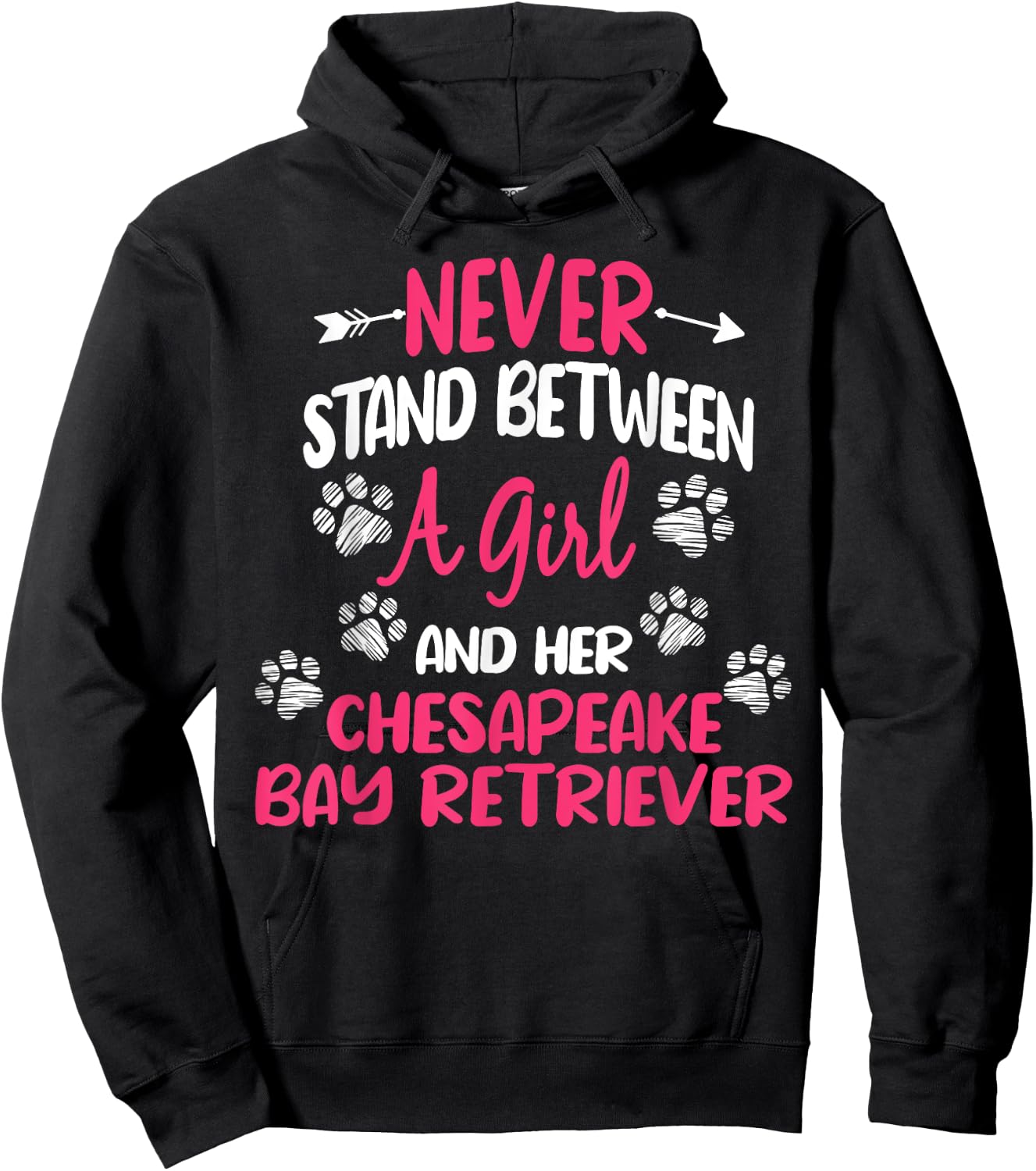 Never Stand Between A Girl And Her Chesapeake Bay Retriever Hoodie - Hoodie | Black