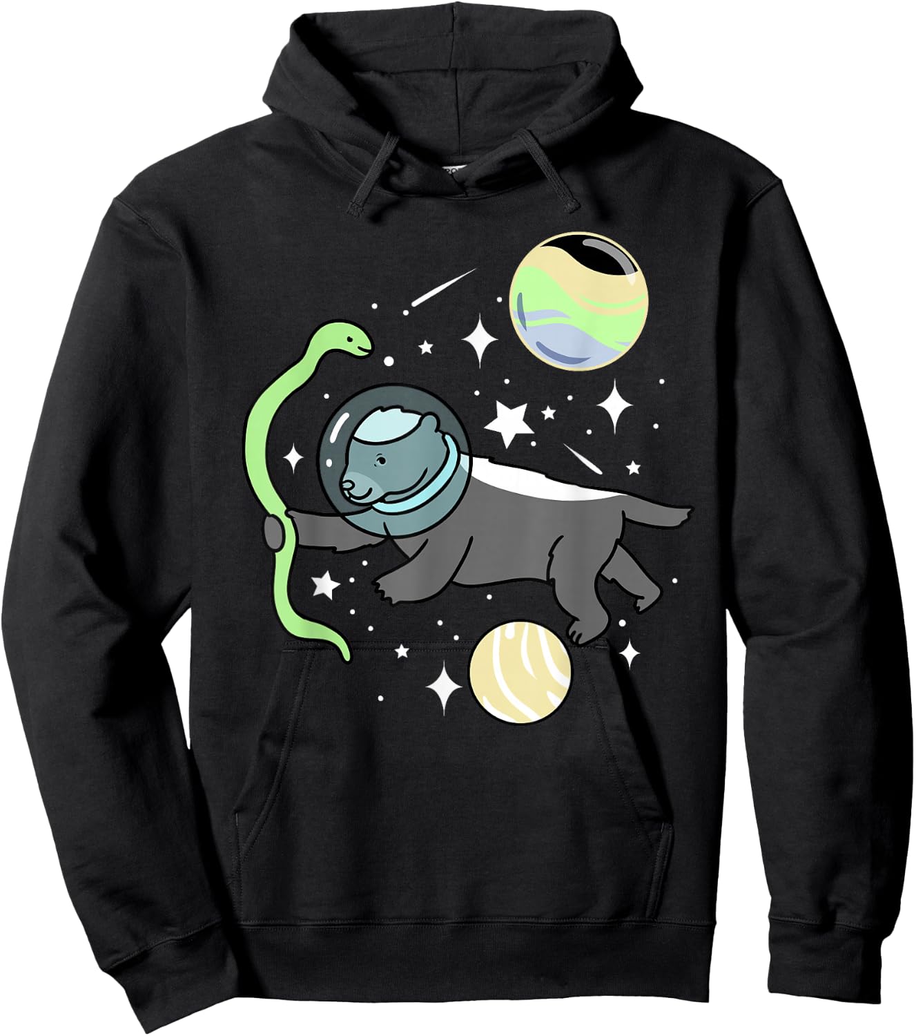 Honey Badger Astronaut Cassgender Hoodie - Hoodie | Black