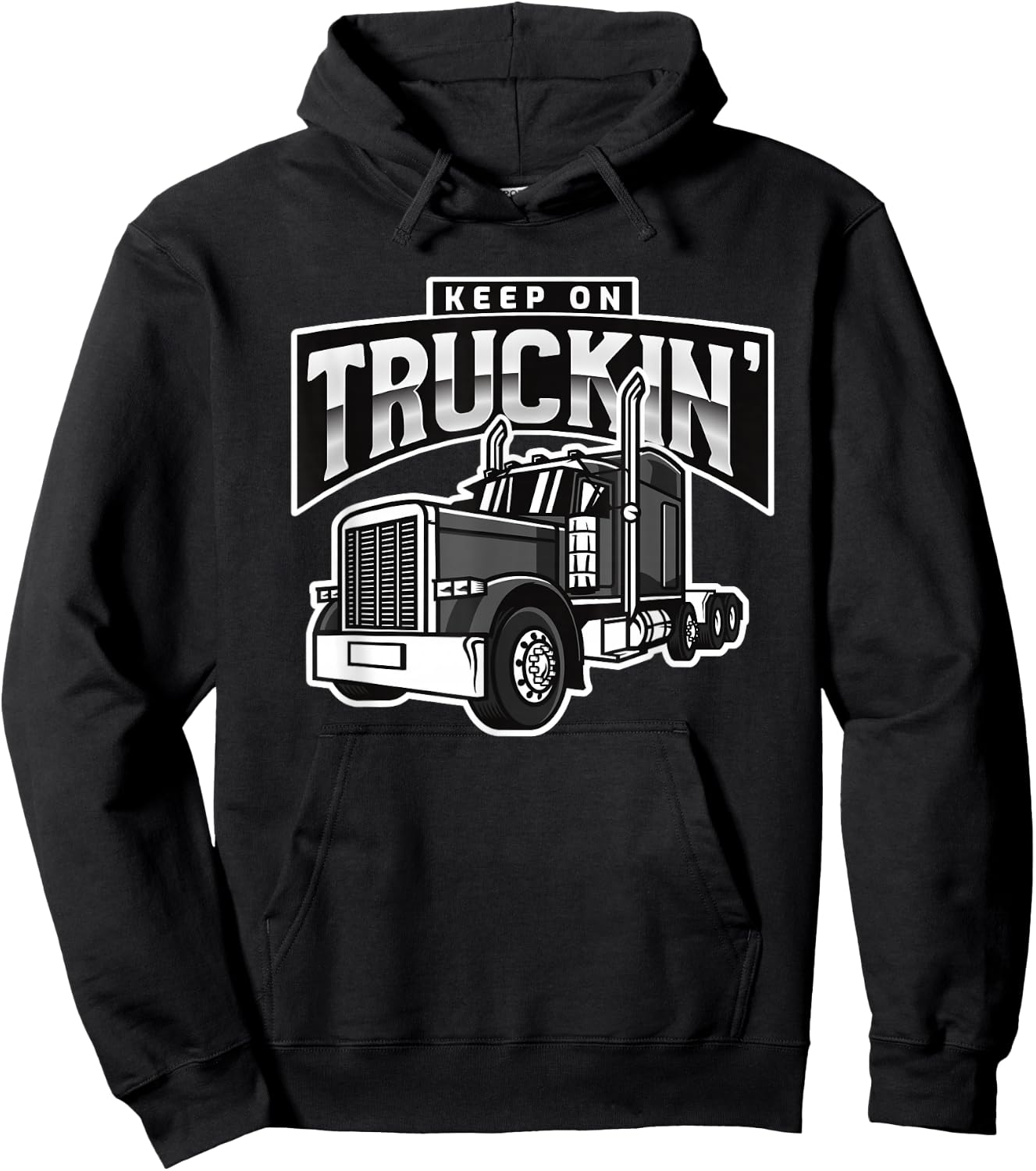 Keep On Truckin' - Truck Driver Lover Retro Vintage Trucker Hoodie - Hoodie | Black