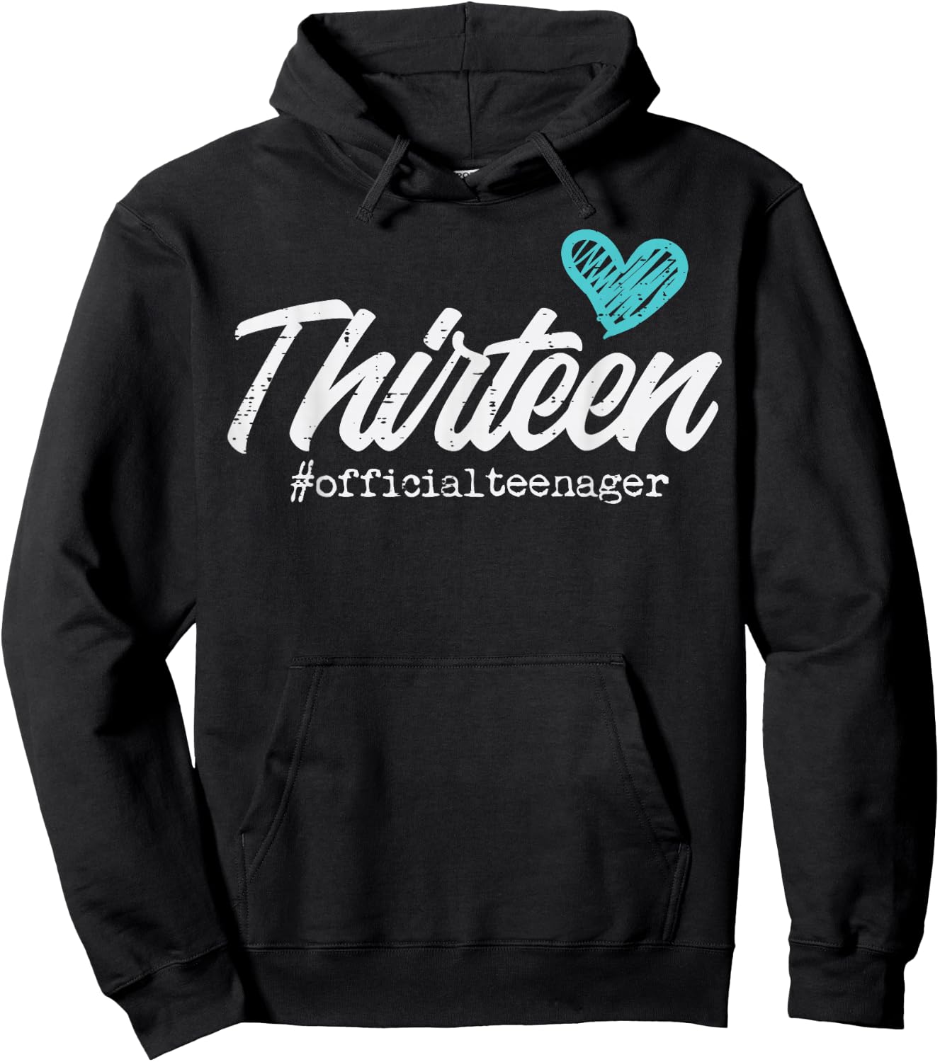 Thirteen Official Teenager Cute 13th Birthday Gift Teen Girl Hoodie - Hoodie | Black