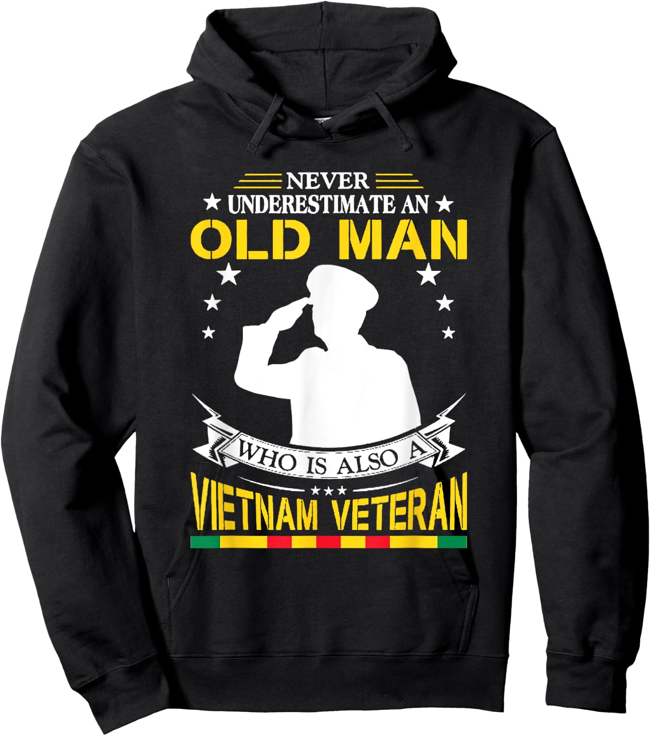 Never Underestimate An Old Man Who Is Also Vietnam Veteran Hoodie - Hoodie | Black