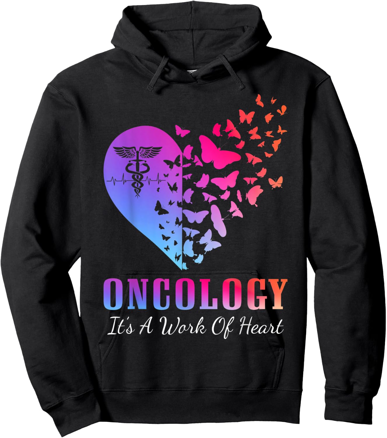Oncology It's A Work Of Heart Oncologist Oncology Lover Hoodie - Hoodie | Black