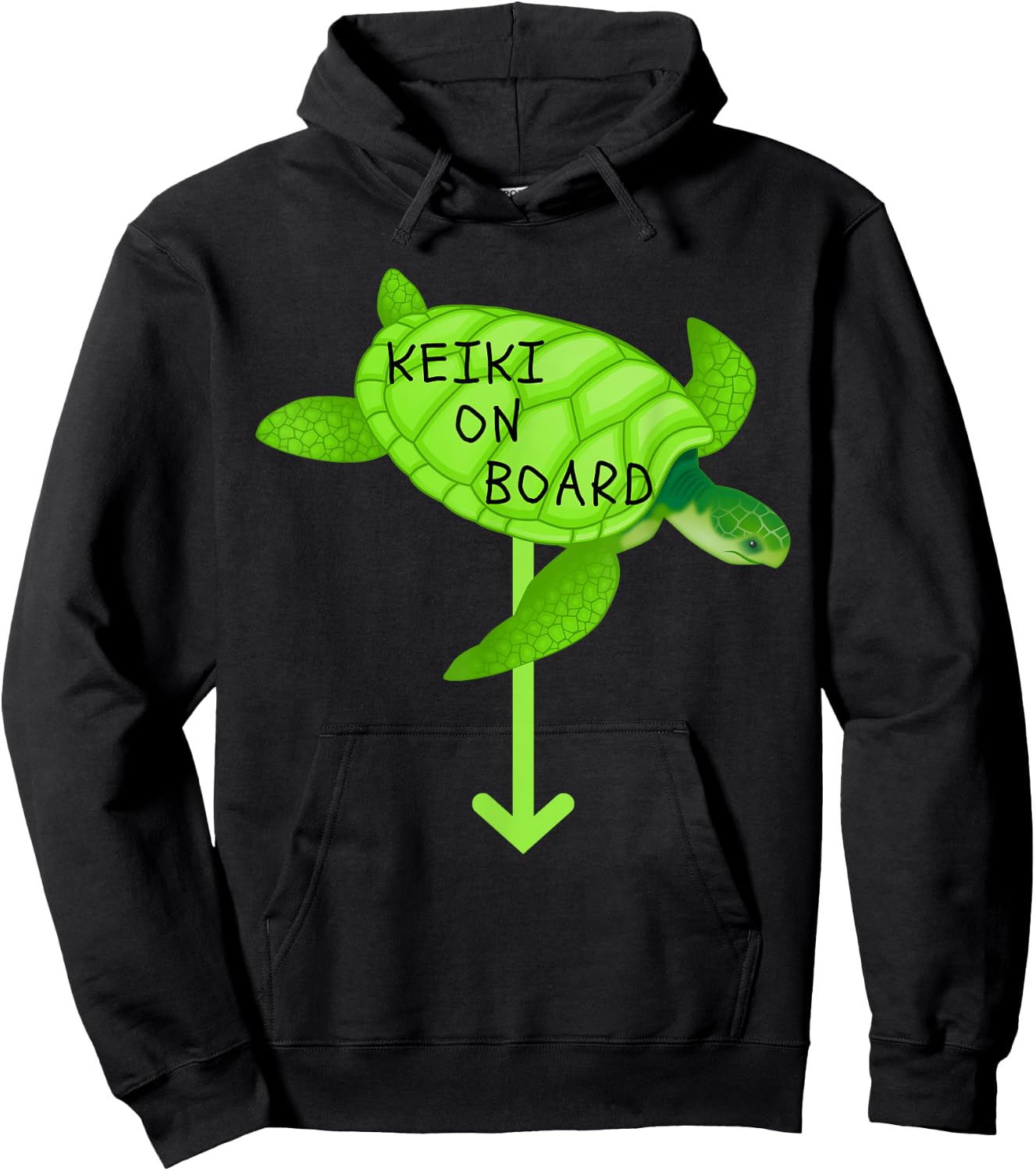 Keiki on Board Turtle Hawaii Hawaiian Pregnancy Ohana Hoodie - Hoodie | Black