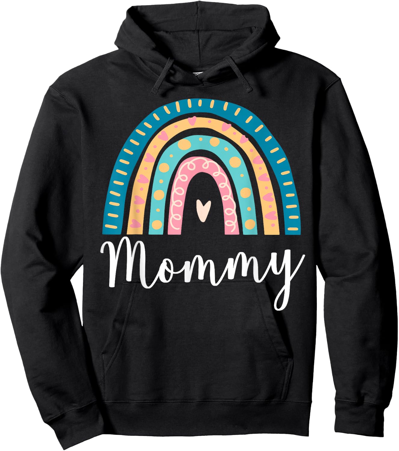 Mommy Rainbow Gifts Mom Family Matching Birthday Hoodie - Hoodie | Black
