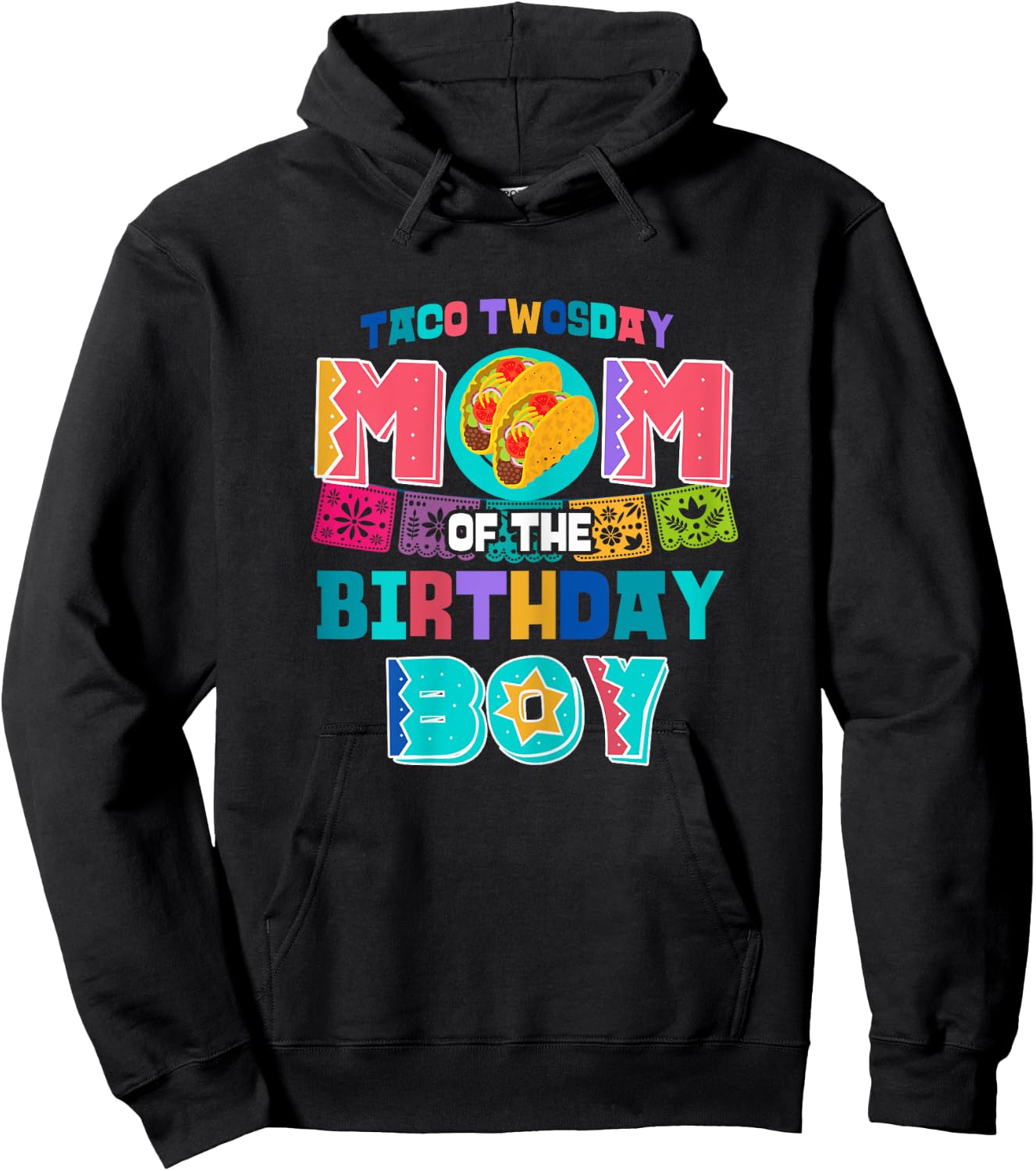 Mom of the Birthday Boy | Taco Twosday Hoodie - Hoodie | Black