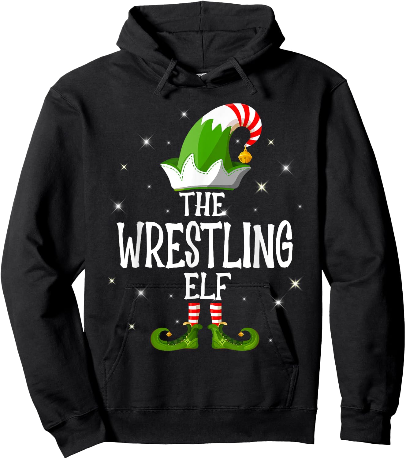 The Wrestling Elf Family Matching Group Christmas Hoodie - Hoodie | Black