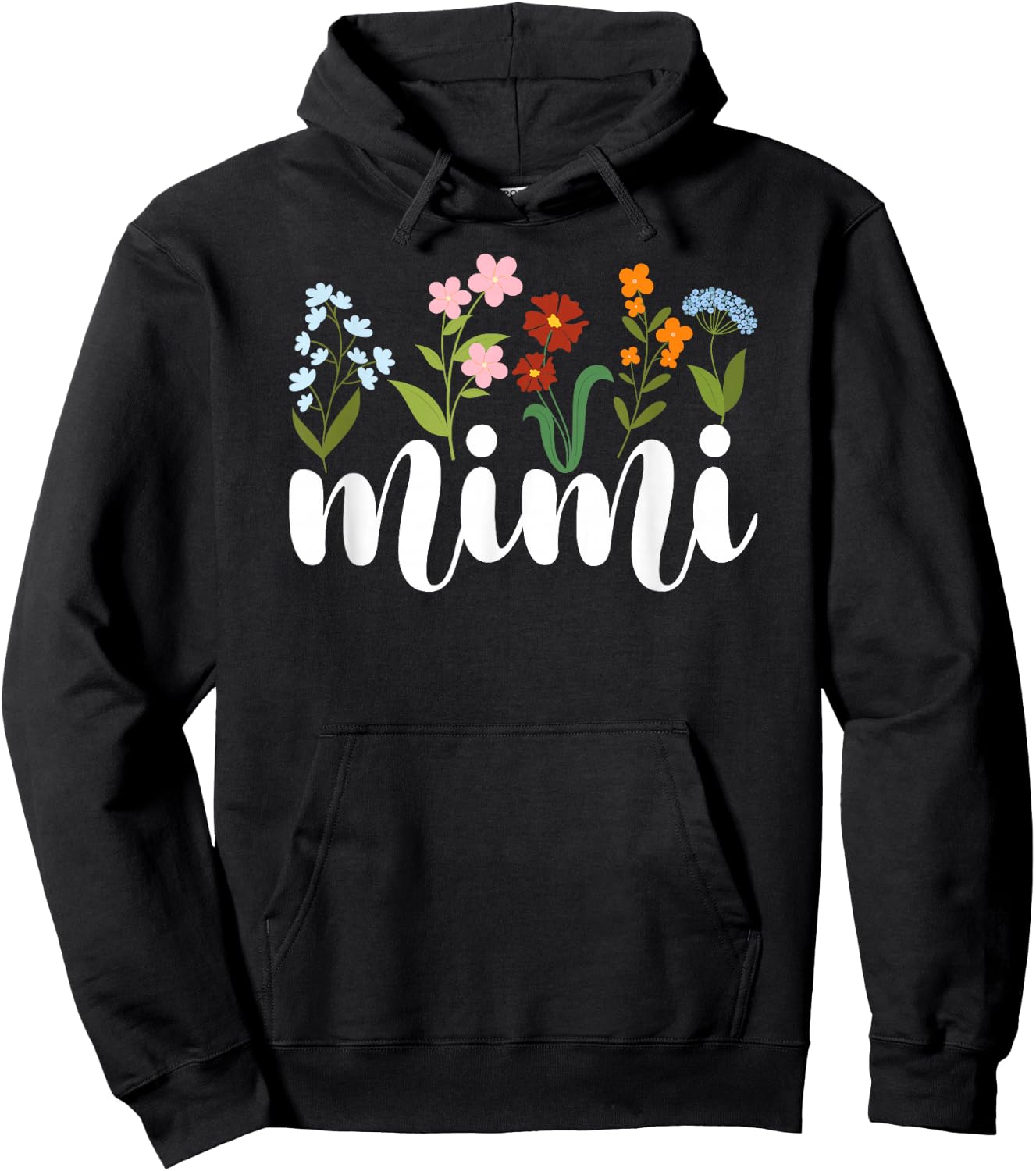 Mimi Grandma Mimi Grandmother Flowers Mimi Hoodie - Hoodie | Black