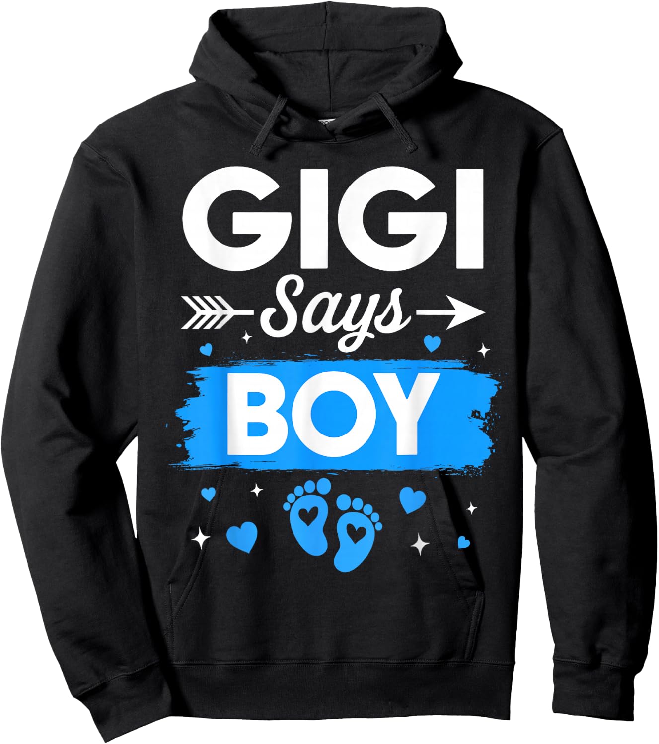 Gigi Says Boy Gender Reveal Family Baby Announcement Hoodie - Hoodie | Black