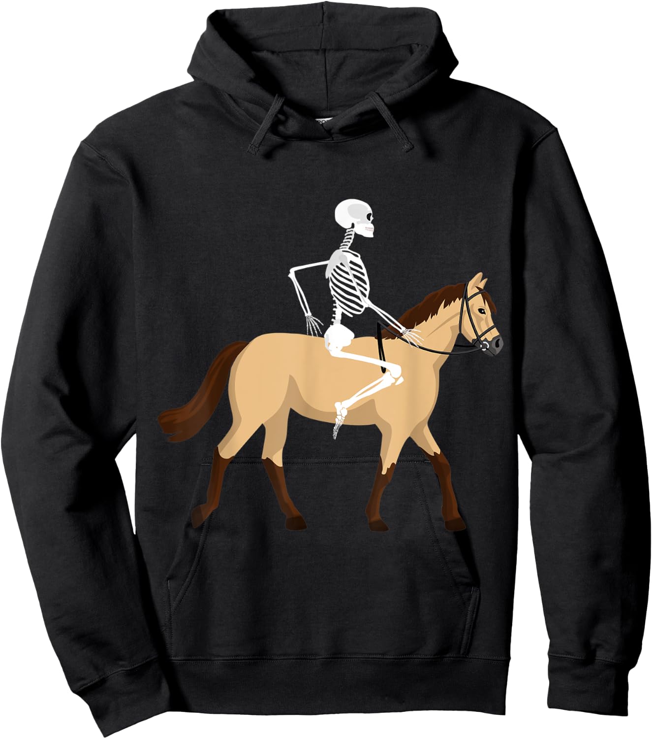 Skeleton Riding a Horse Funny Halloween Horse Lover Costume Hoodie - Hoodie | Black