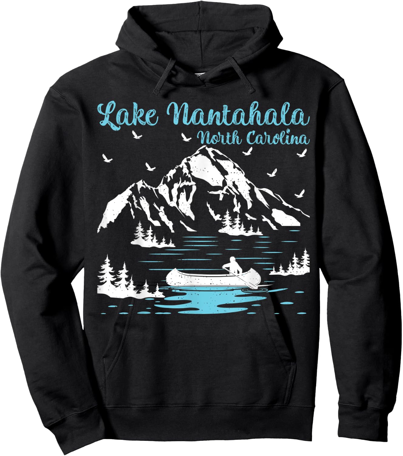 Summer Vacation Retro North Carolina Lake Nantahala Women Kids Hoodie - Hoodie | Black