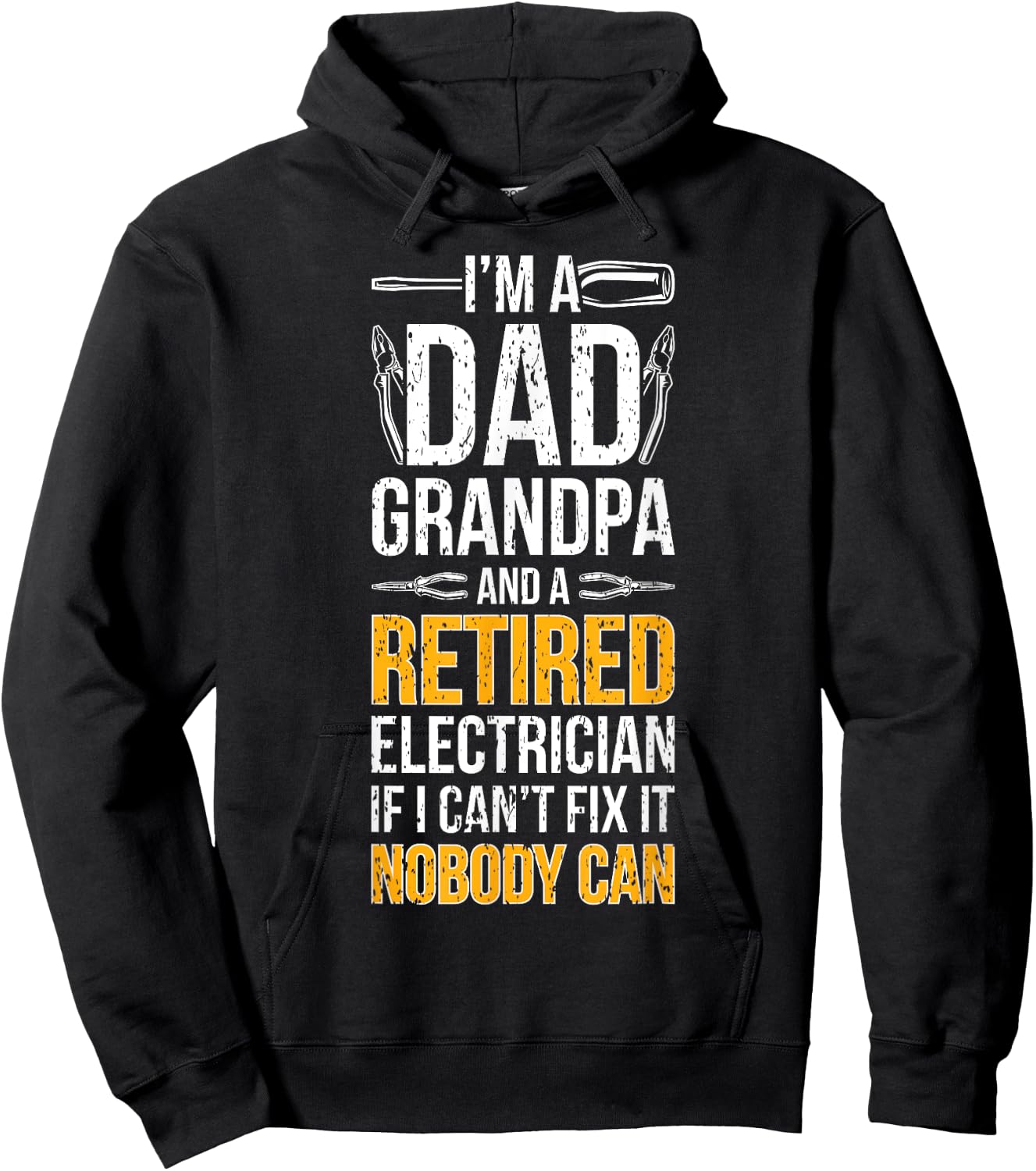 Dad Grandpa And Retired Electrician Retirement Hoodie - Hoodie | Black