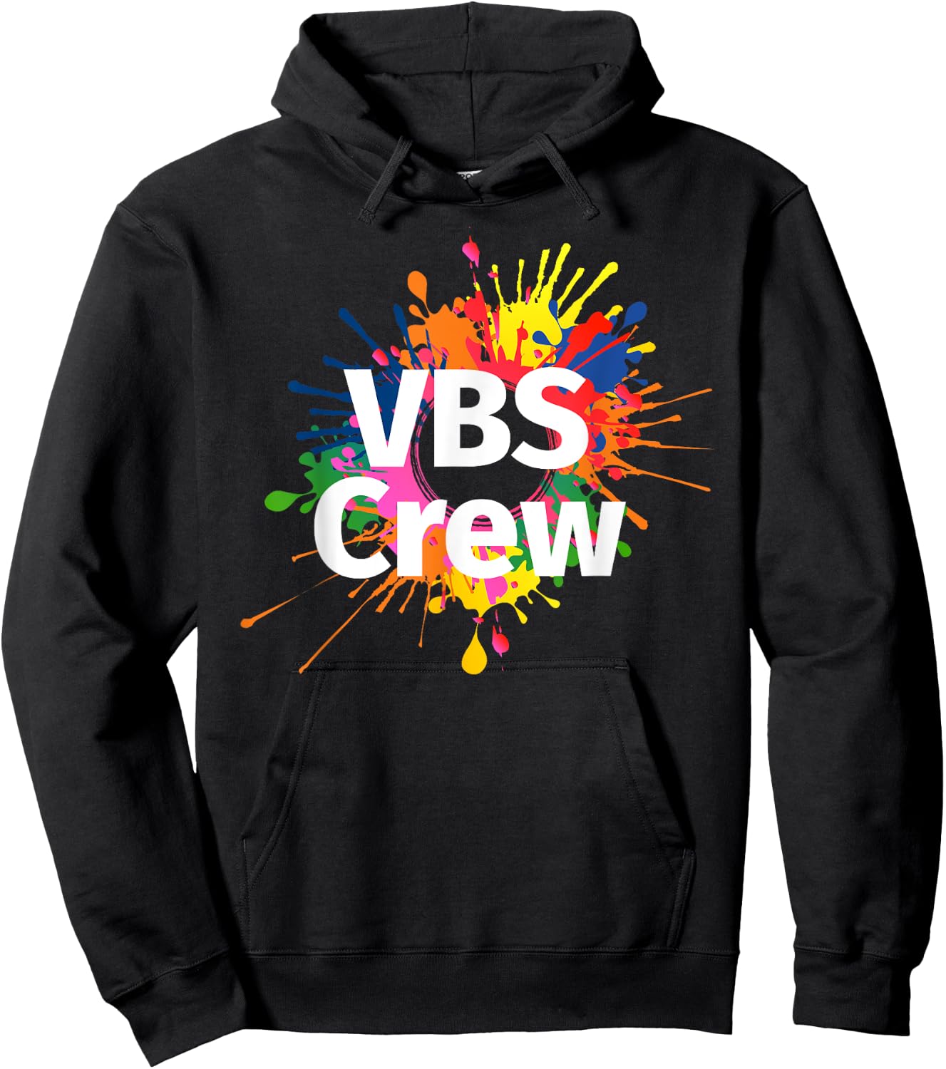 I Love VBS 2024 Crew Vacation Bible School Paint Splatter Hoodie - Hoodie | Black