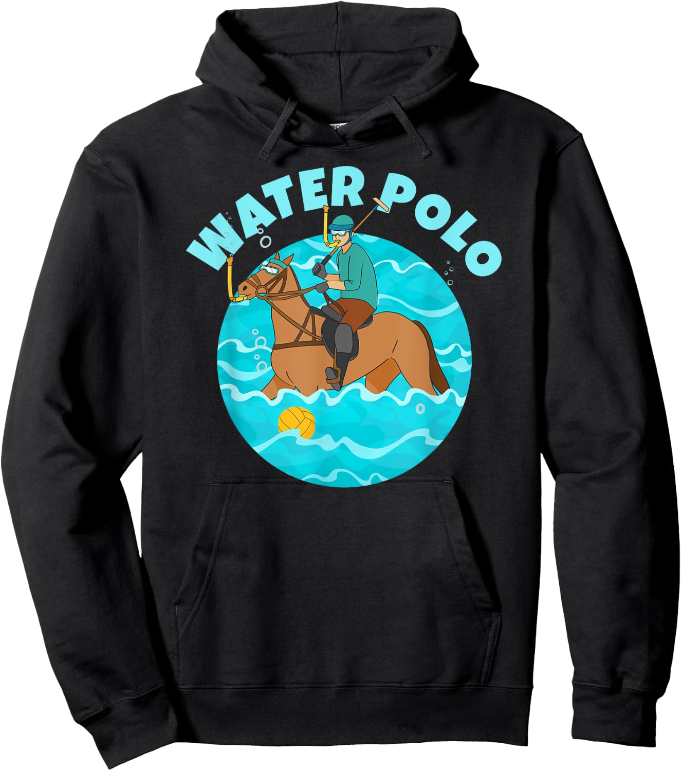 Water Polo Player on Horse Funny Water Polo Hoodie - Hoodie | Black