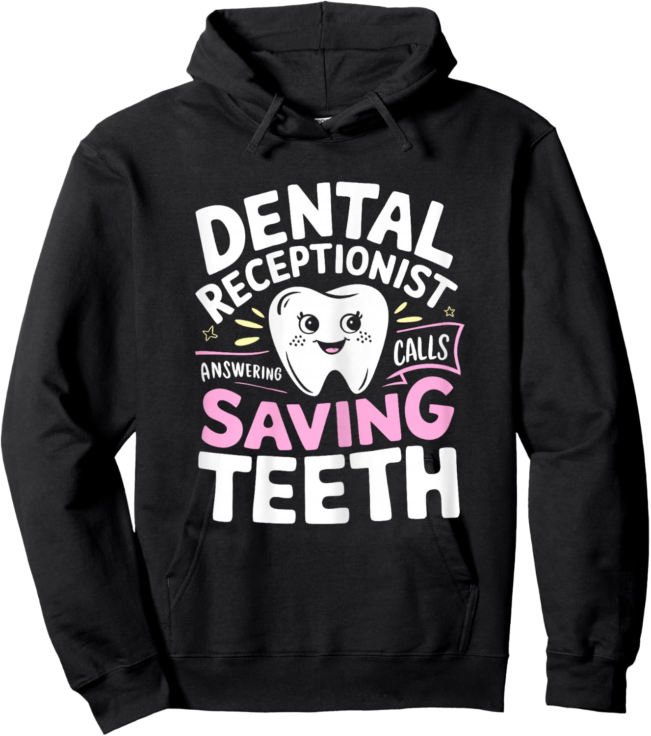 Dental Receptionist Saving Teeth Dentist's Office Reception Hoodie - Hoodie | Black