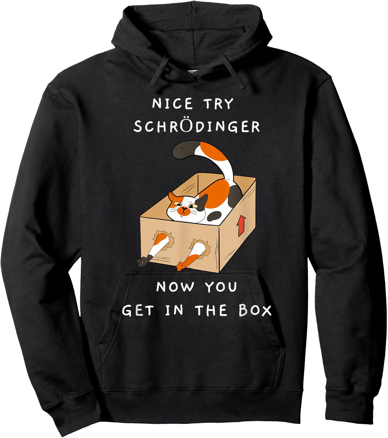 Nice Try Schrödinger Shirt You Get In The Box Funny Cat Women Hoodie - Hoodie | Black