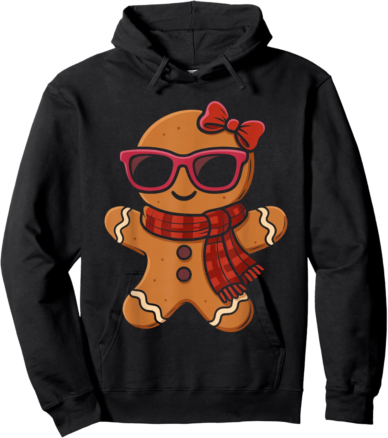 Cute Gingerbread Christmas Girls Xmas Hoodie - Hoodie | Black