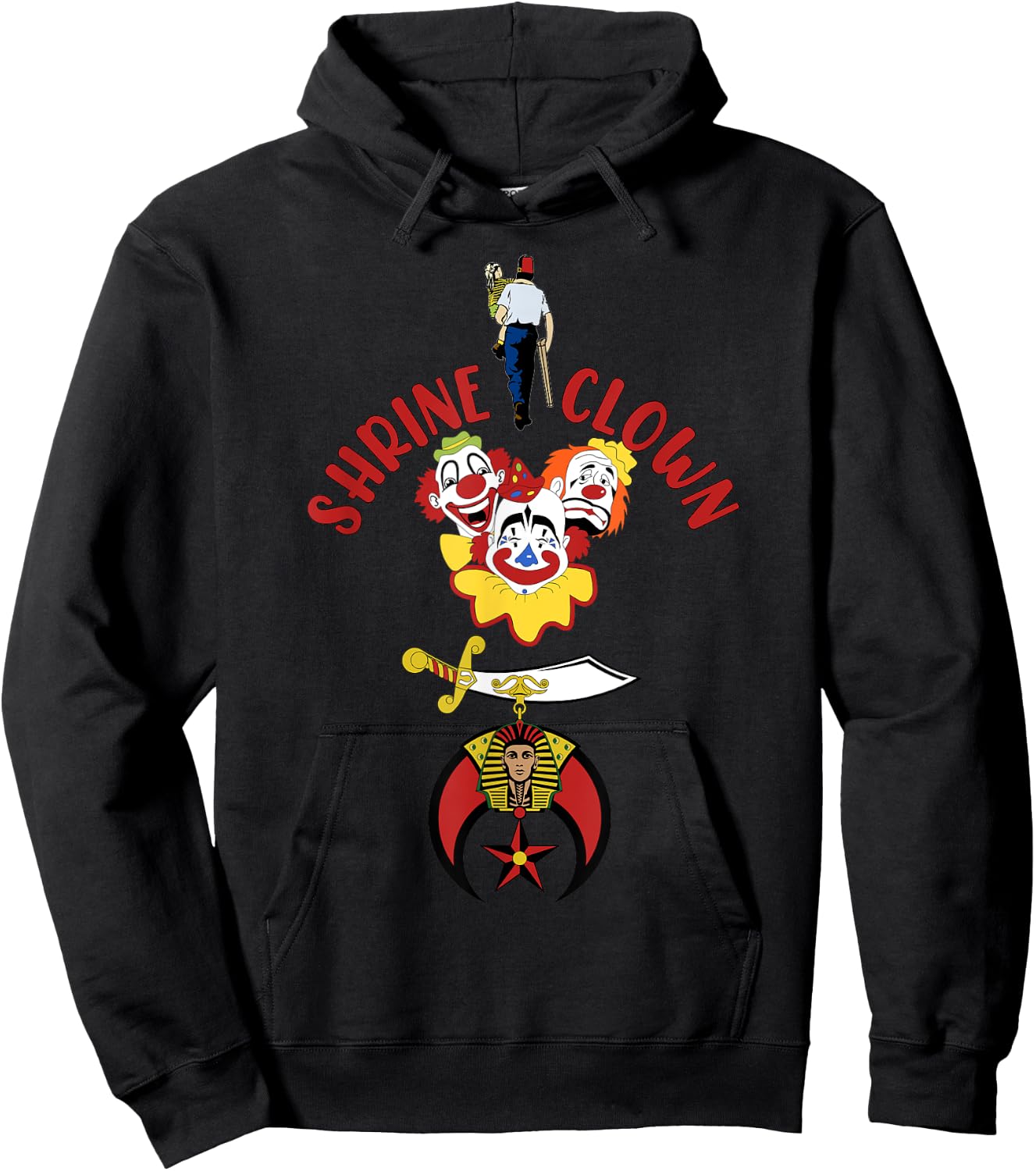 Shrine Clown Shriner with child AAONMS AEAONMS Father's Day Hoodie - Hoodie | Black