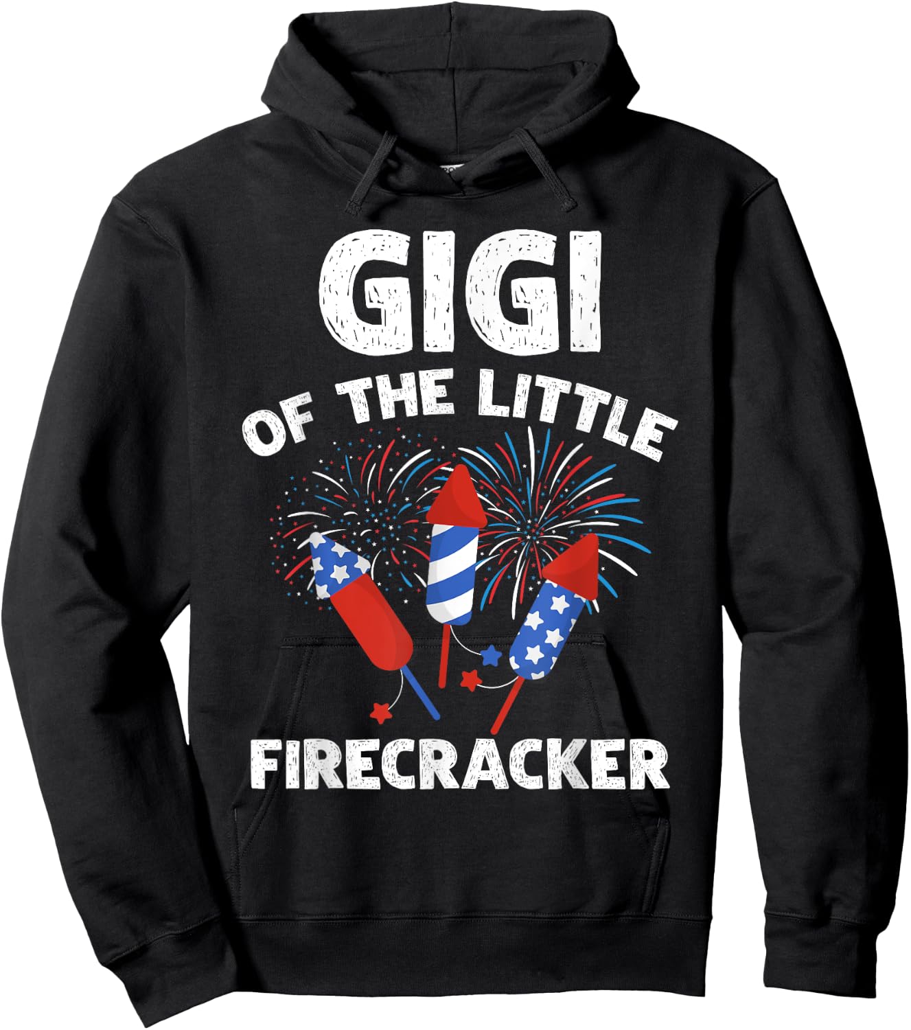 4th of July Birthday Gigi Of The Little Firecracker Gifts Hoodie - Hoodie | Black