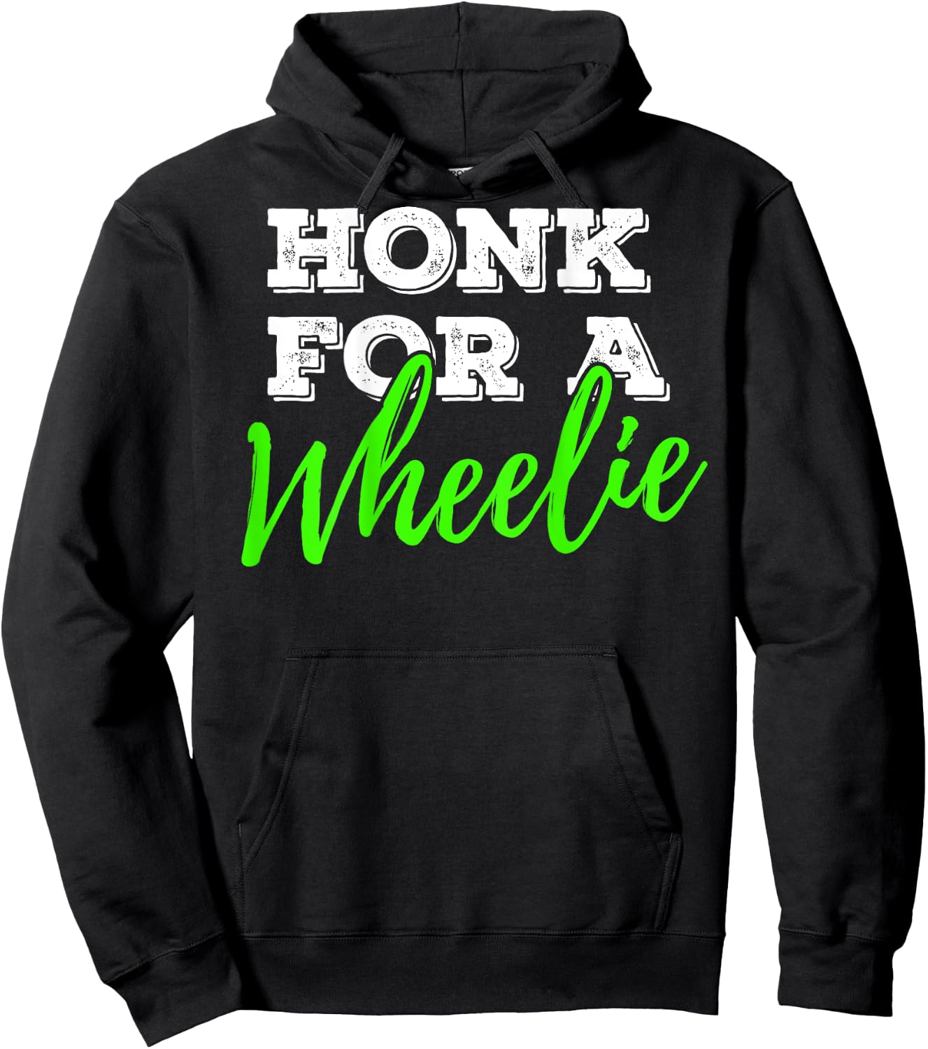 Honk For A Wheelie Motorcycle Bike Mountainbike BACKPRINT Hoodie - Hoodie | Black