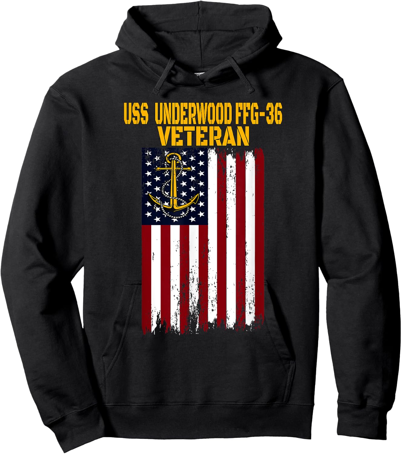 USS Underwood FFG-36 Frigate Veterans Day Father's Day Hoodie - Hoodie | Black
