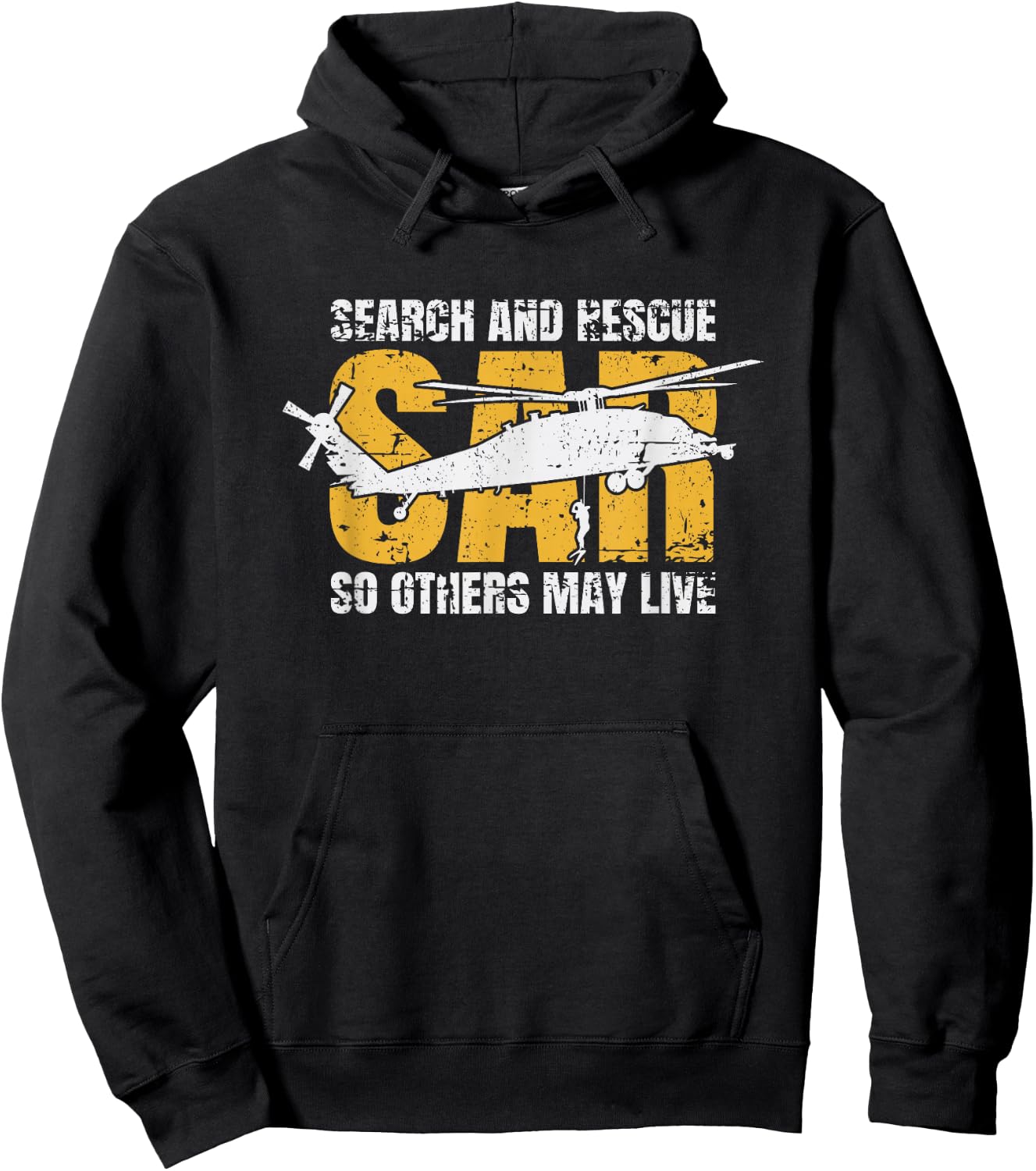 Search and Rescue Helicopter SAR Vintage Distressed Design Hoodie - Hoodie | Black