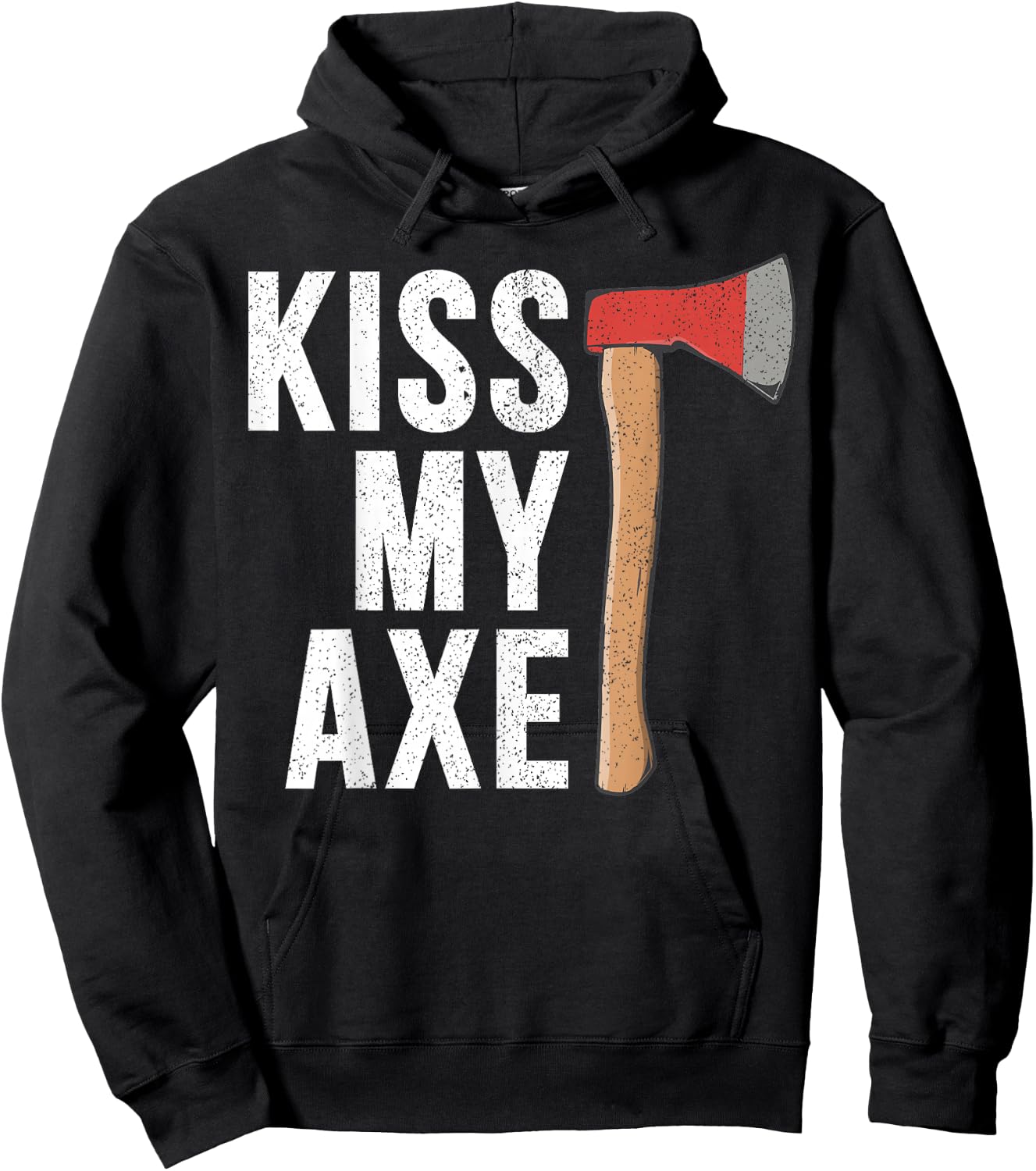 Kiss My Axe Vintage Hatchet Throwing Funny Gift Thrower Hoodie - Hoodie | Black