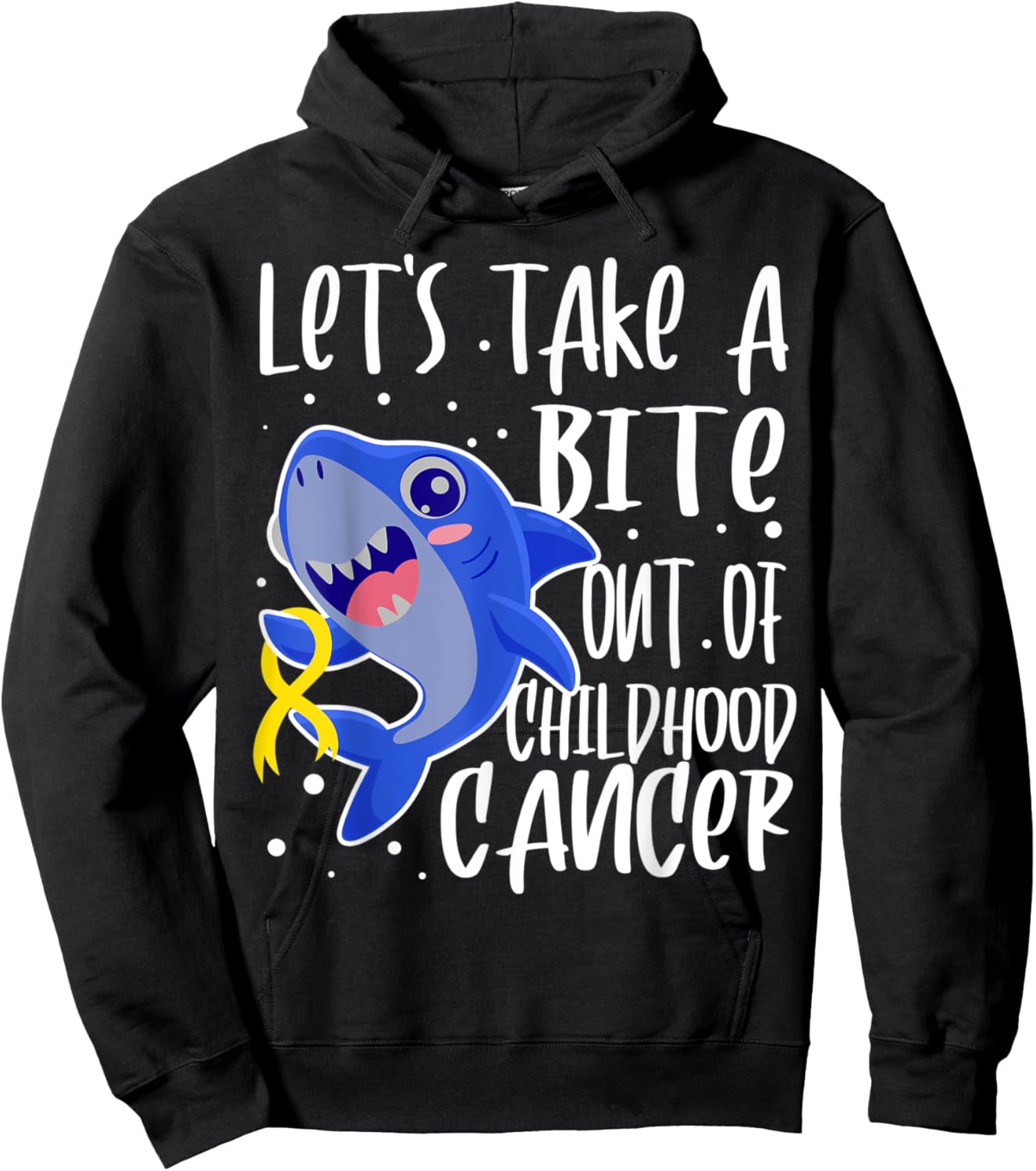 Childhood Cancer Awareness DIPG Shark Take A Extinct Gift Hoodie - Hoodie | Black