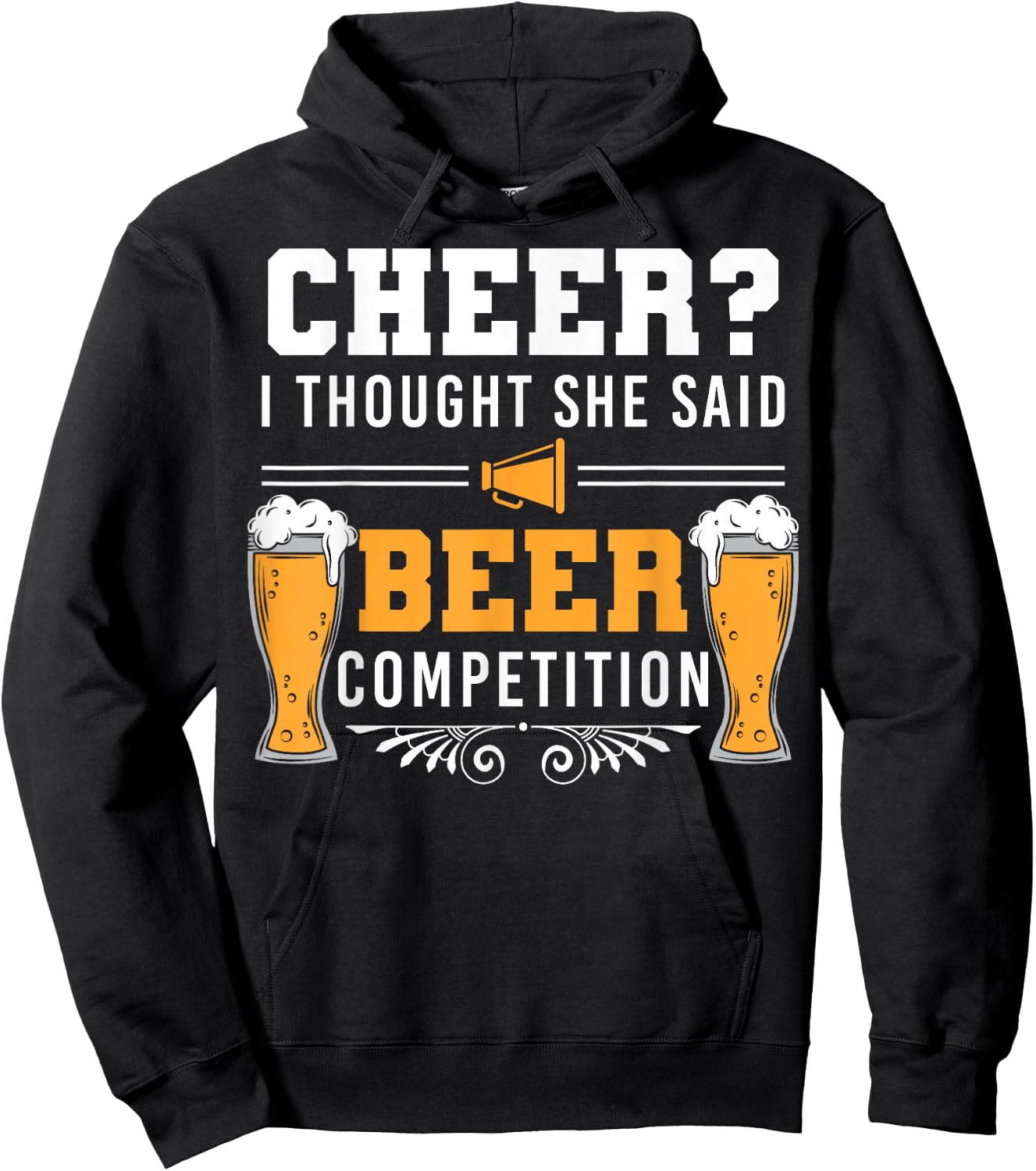 I Thought She Said Beer Competition Cheer Dad Hoodie - Hoodie | Black