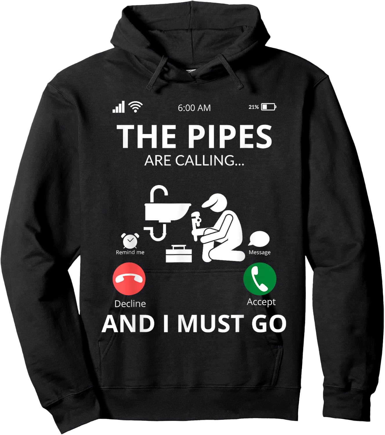 Plumbers Shirts - Call the Pipes Hoodie - Hoodie | Black