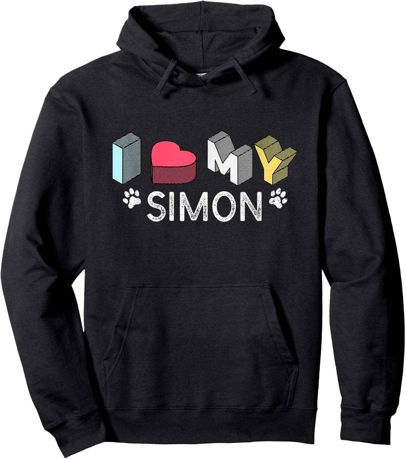 Simon Personalized Dog Name Simon Pet Lover Women Kids Hoodie - Hoodie | Black