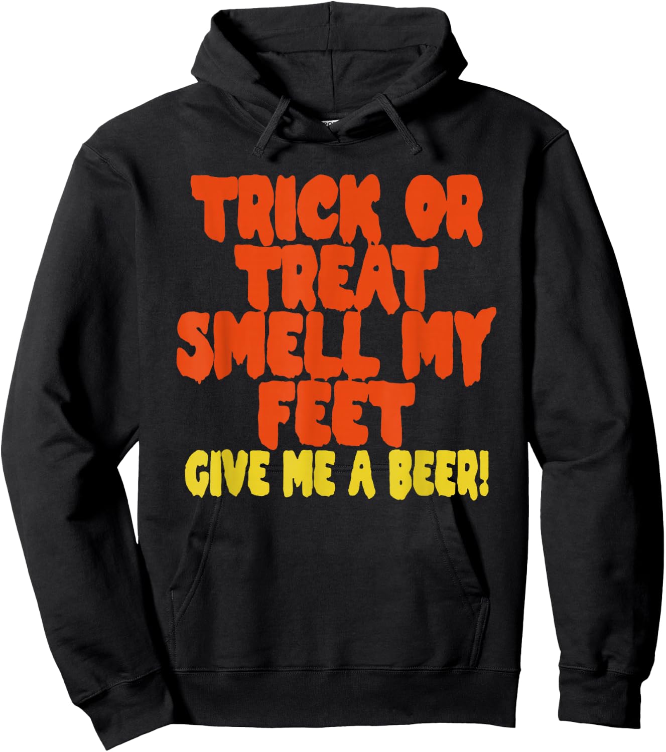 Trick or Treat Smell My Feet Give Me a Beer Rockstar Graphic Hoodie - Hoodie | Black