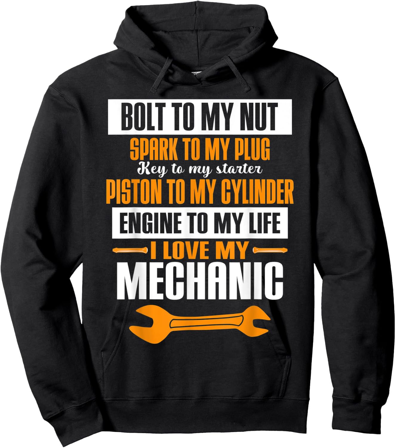 Car Mechanic Auto Repair Garage Work Puns Bolt To My Nut Hoodie - Hoodie | Black