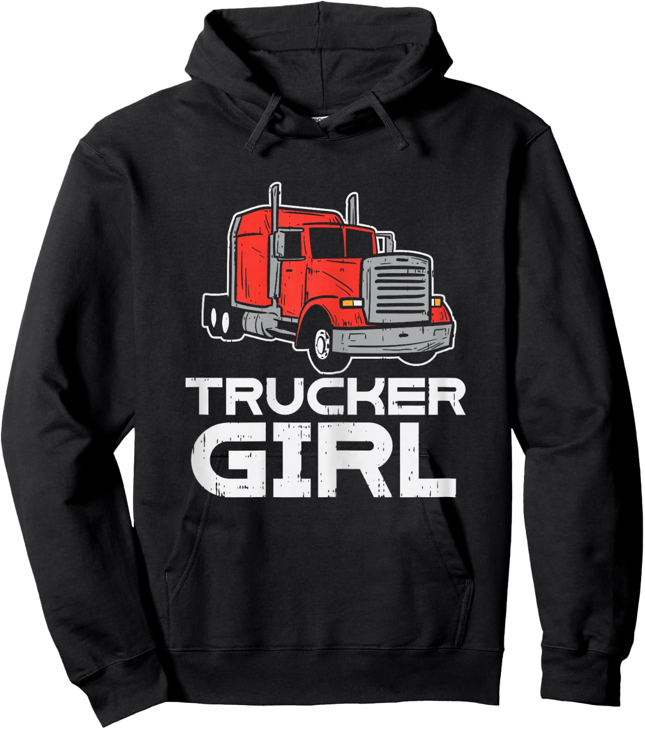 Trucker Girl Trucking Semi Truck Driver Wife Mom Women Gift Hoodie - Hoodie | Black