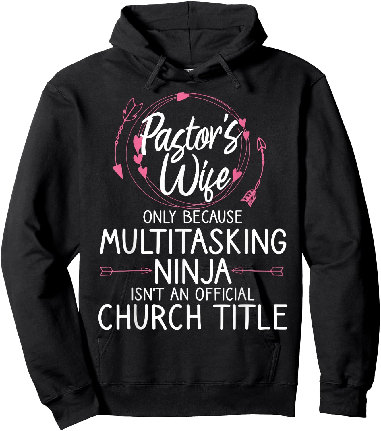 Funny Pastor Wife Design Women Mom Pastor Wife Appreciation Hoodie - Hoodie | Black